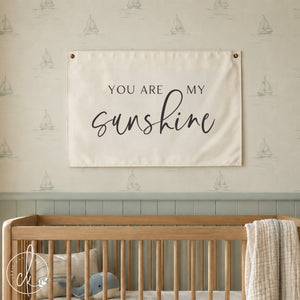 You are my sunshine flag | baby room wall decor | canvas flag | nursery sign | boho nursery wall art