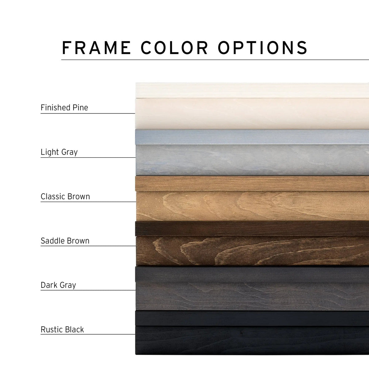 the frame color options for a mattress