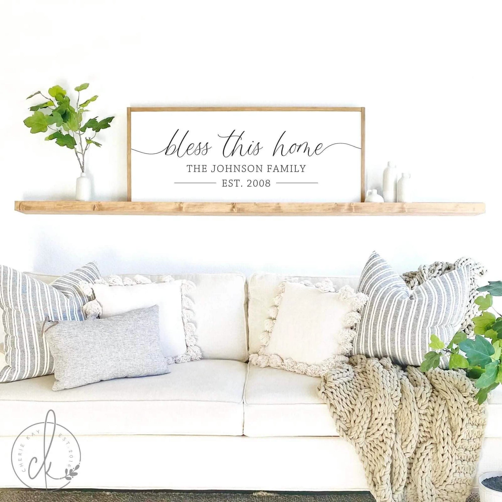 family name sign | bless this home sign | last name sign | established sign wood | above couch decor | established family sign | wall decor