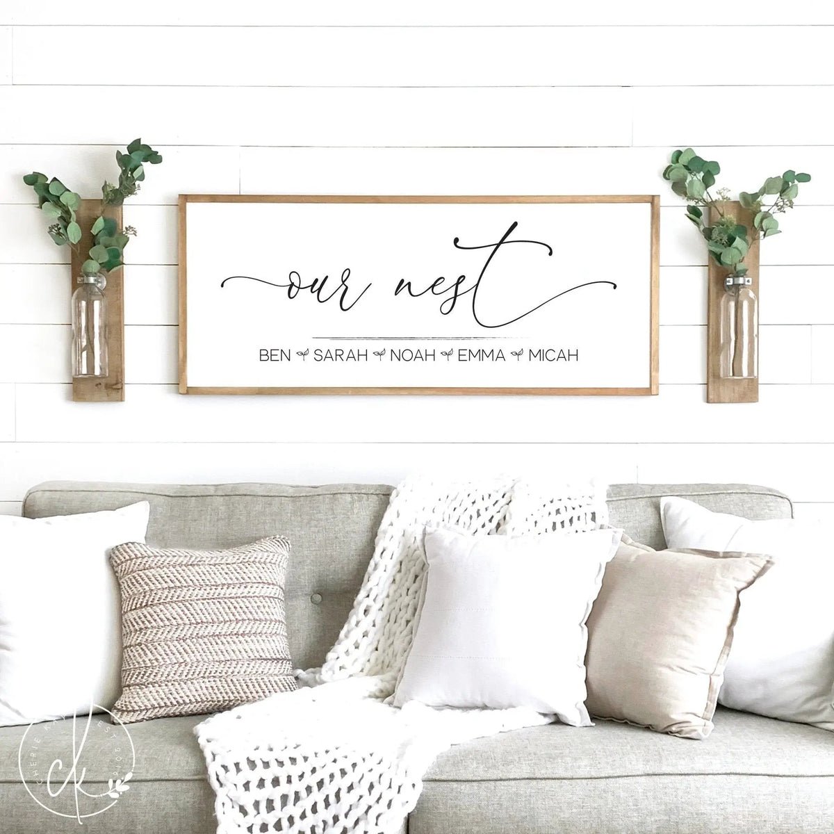 family name sign | our nest sign | personalized family sign | home wall decor | farmhouse wall decor | home sign | housewarming gift