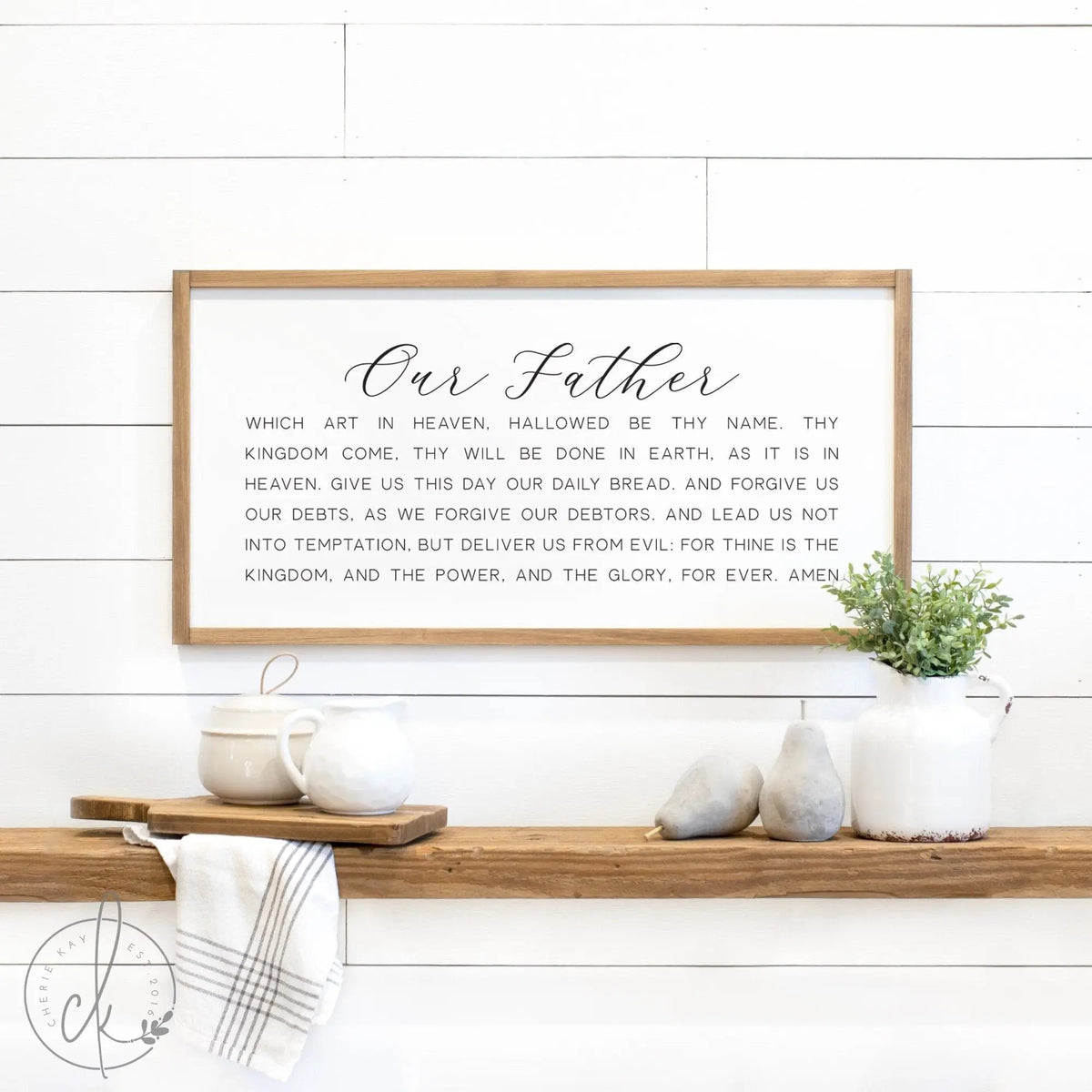 Dining room wall decor | Our father which art in heaven sign | scripture sign for dining room | Lord&#39;s prayer sign | kitchen wood sign
