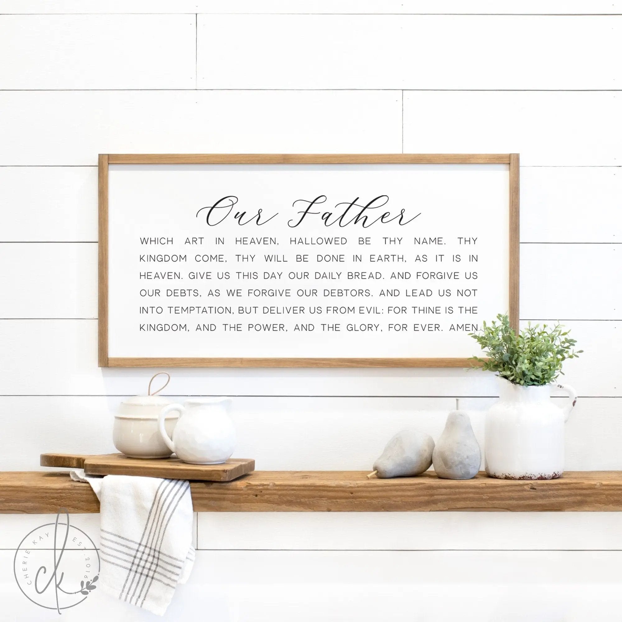 Dining room wall decor | Our father which art in heaven sign | scripture sign for dining room | Lord's prayer sign | kitchen wood sign