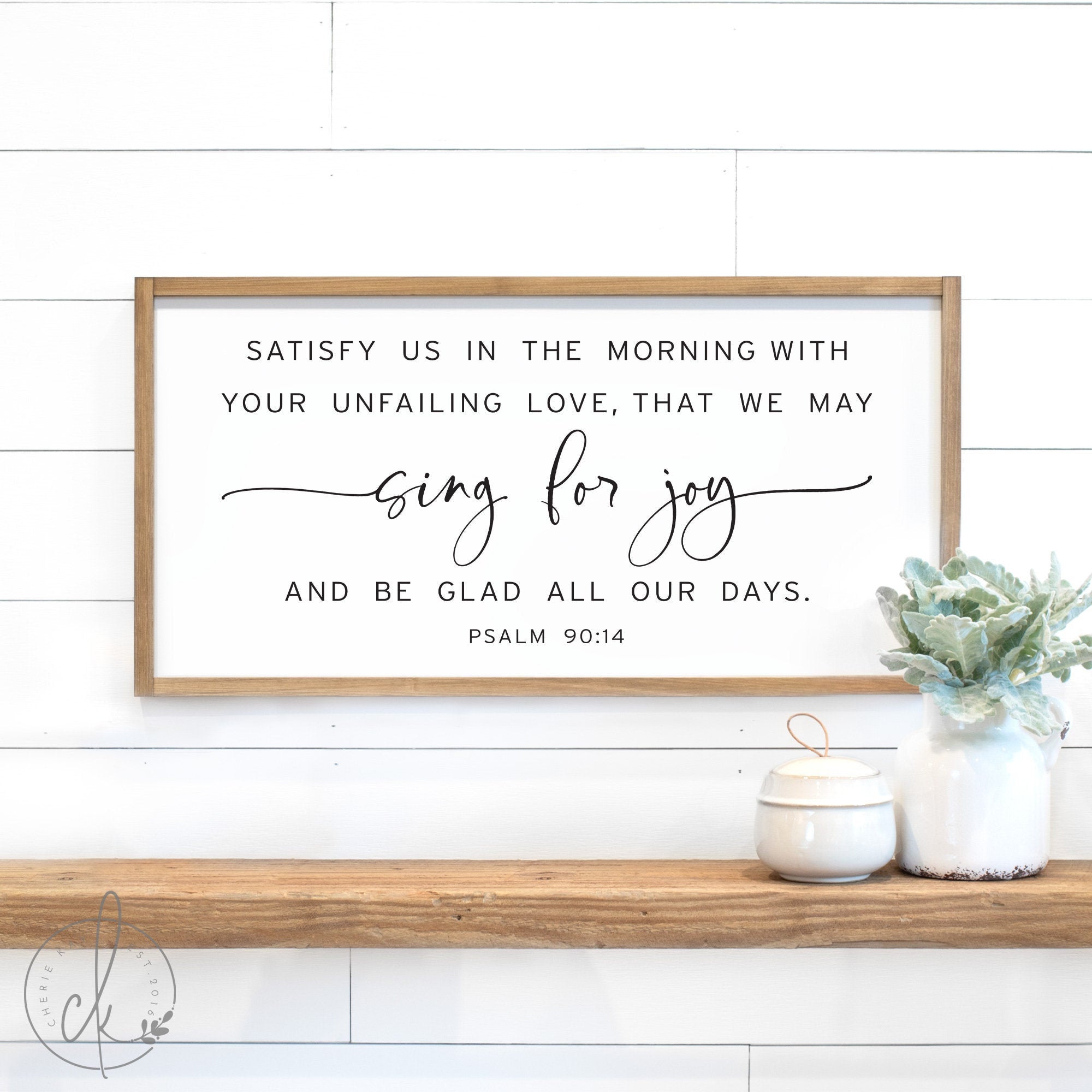 scripture sign | satisfy us in the morning sign | Psalm 90:14 | wood sign | scripture wall art | Bible verse sign
