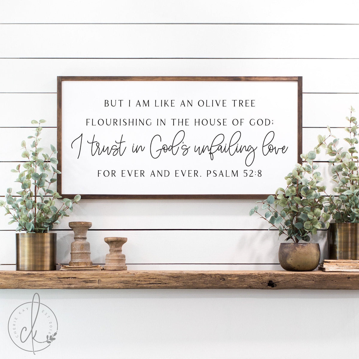 Bible verse sign | but I am like an olive tree sign | psalm 52:8 | scripture wall decor | sign for living room | scripture wood sign
