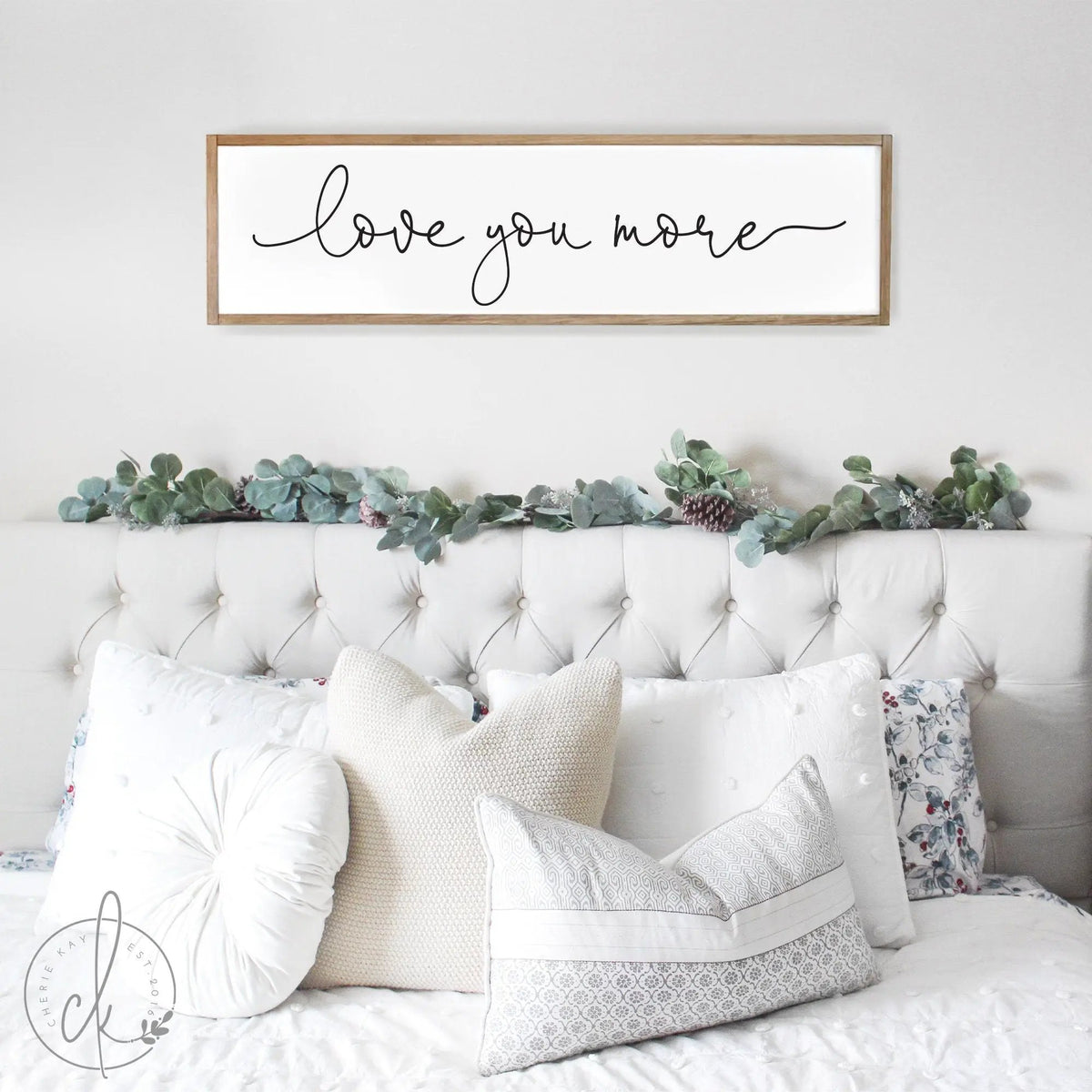 bedroom wall decor | master bedroom sign | love you more sign | wood sign | master bedroom wall decor | gift for her | D2