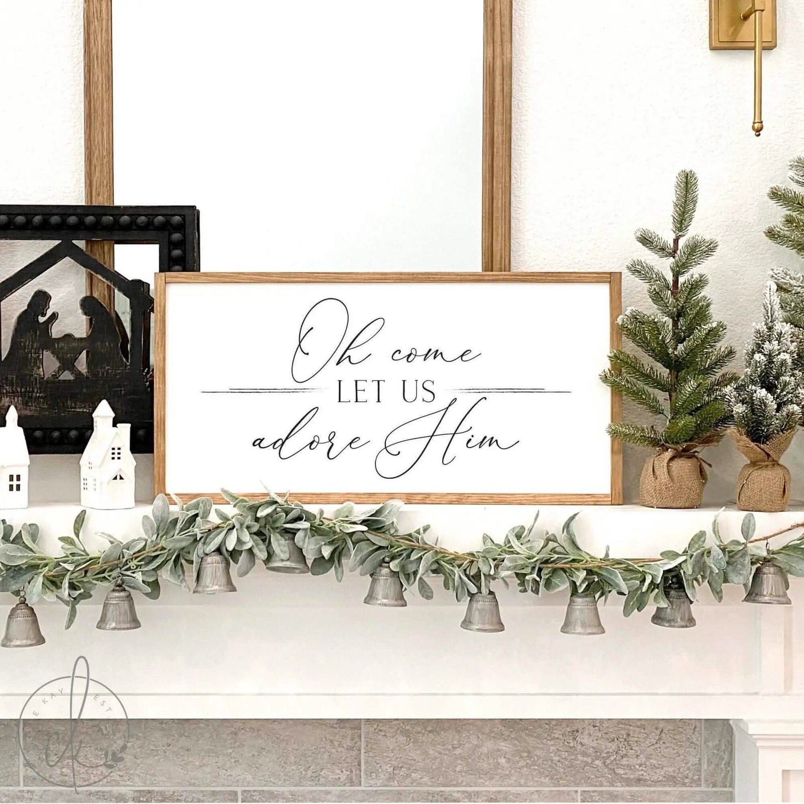 oh come let us adore Him sign | christmas sign |  christmas wall decor | christmas home decor | wood framed sign | home decor sign