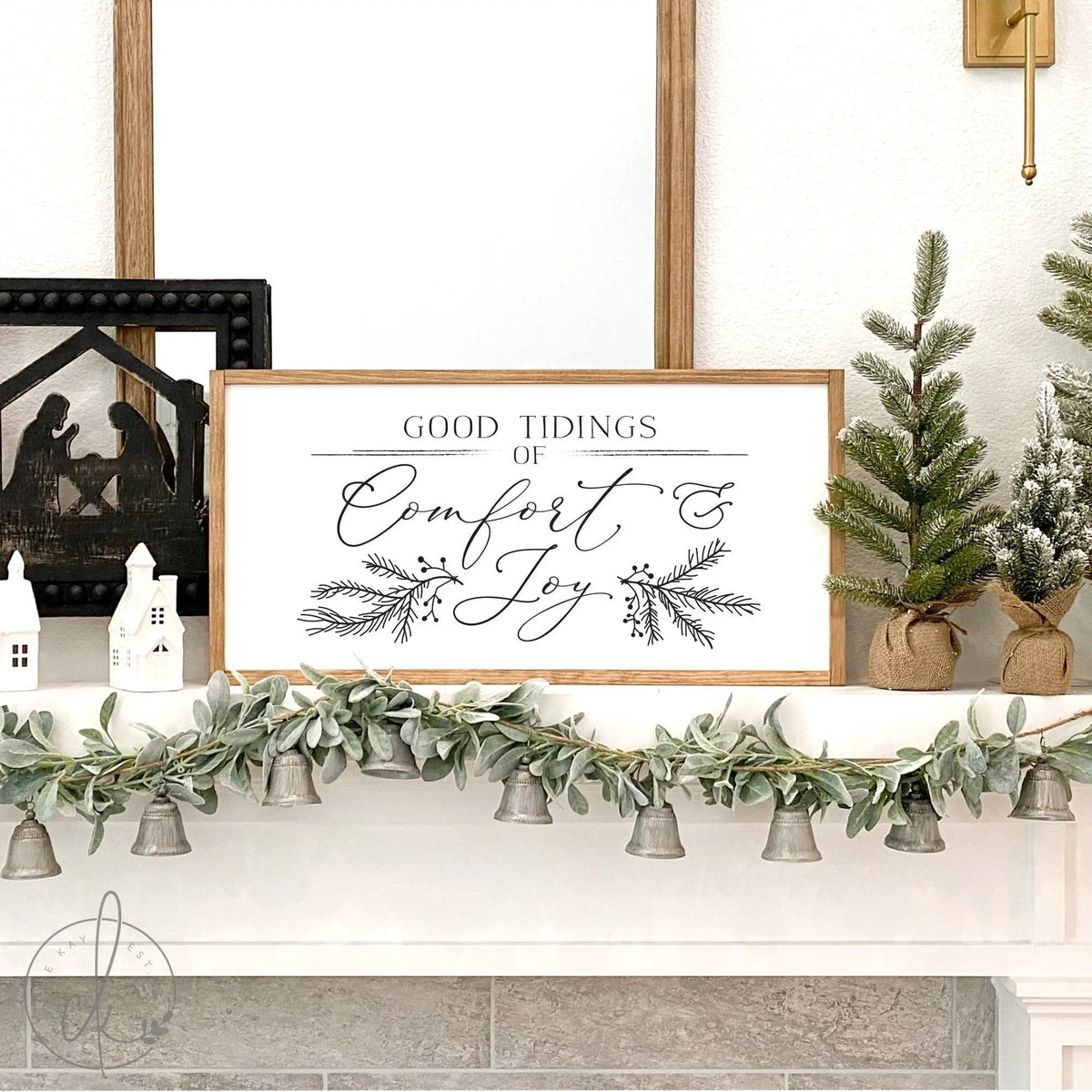 good tidings of comfort and joy sign | christmas sign |  christmas wall decor | christmas home decor | wood framed sign | home decor sign