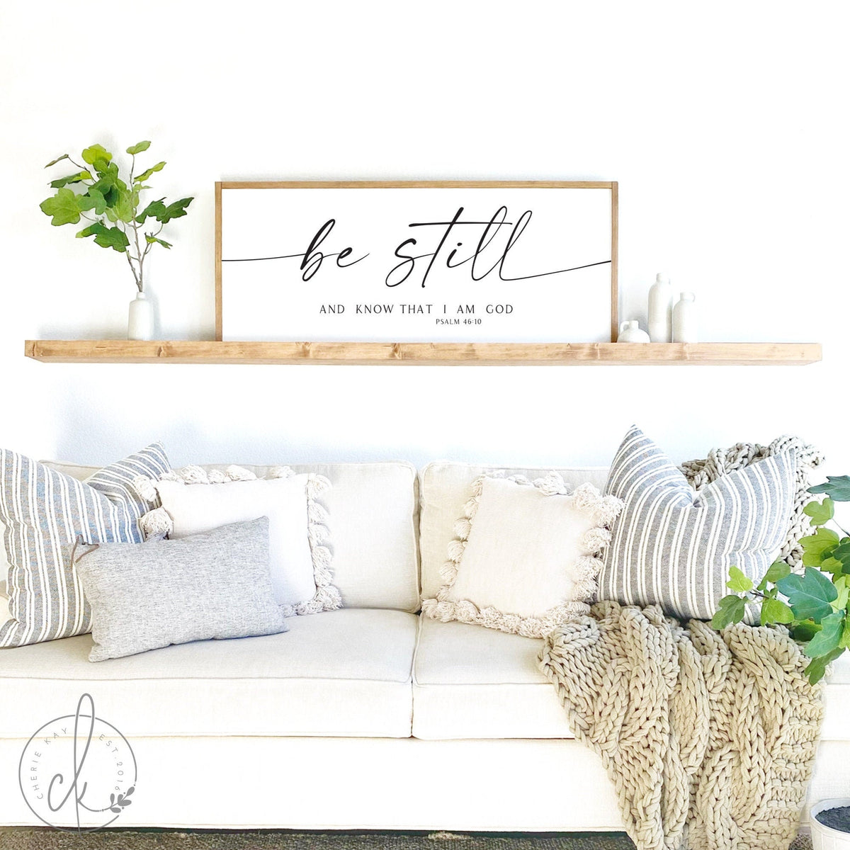 scripture wall decor | be still and know sign | living room decor | bible verse sign | Psalm 46:10 | bible verse sign