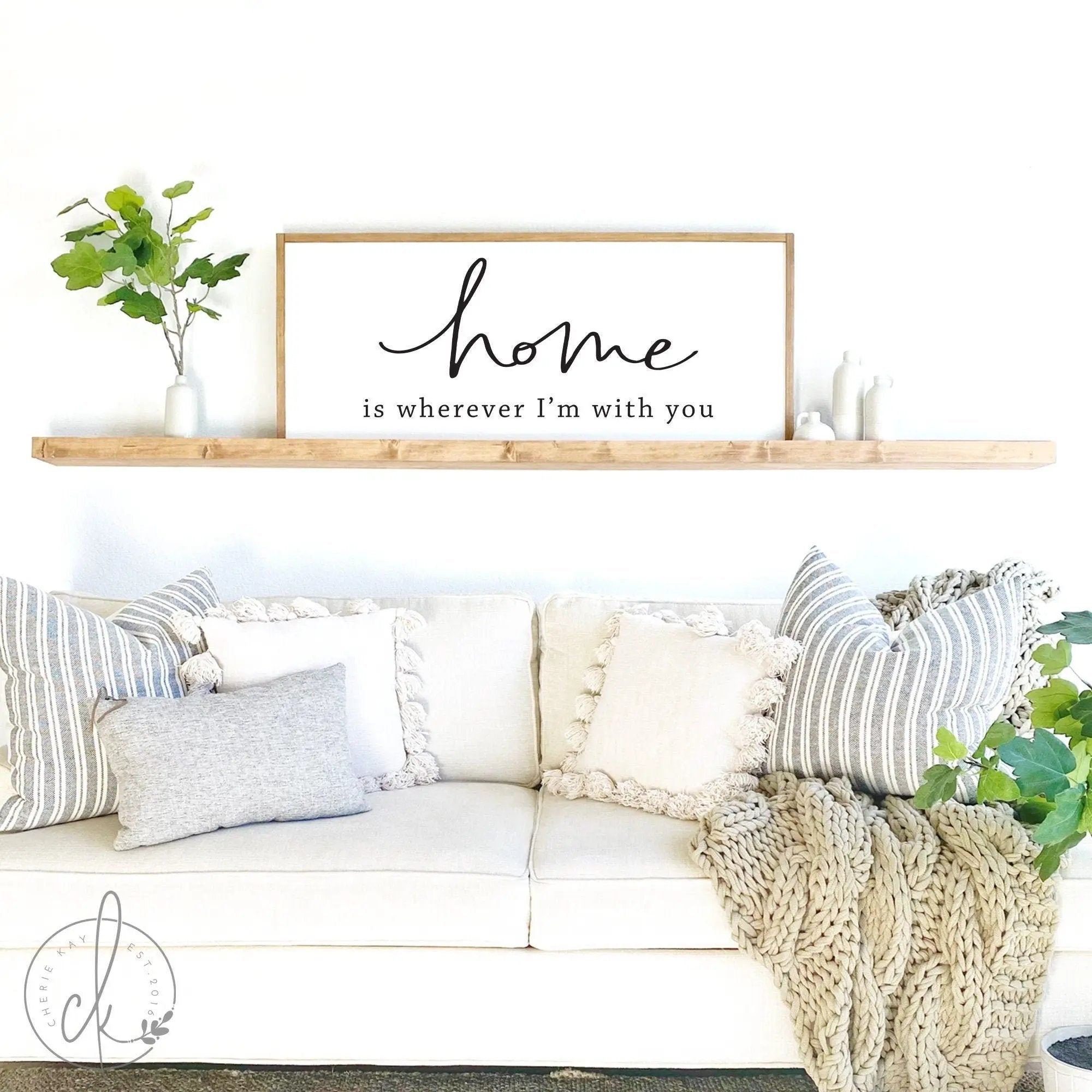 home is wherever I'm with you sign | home decor sign | home sign | family room sign | wood signs | farmhouse wall decor