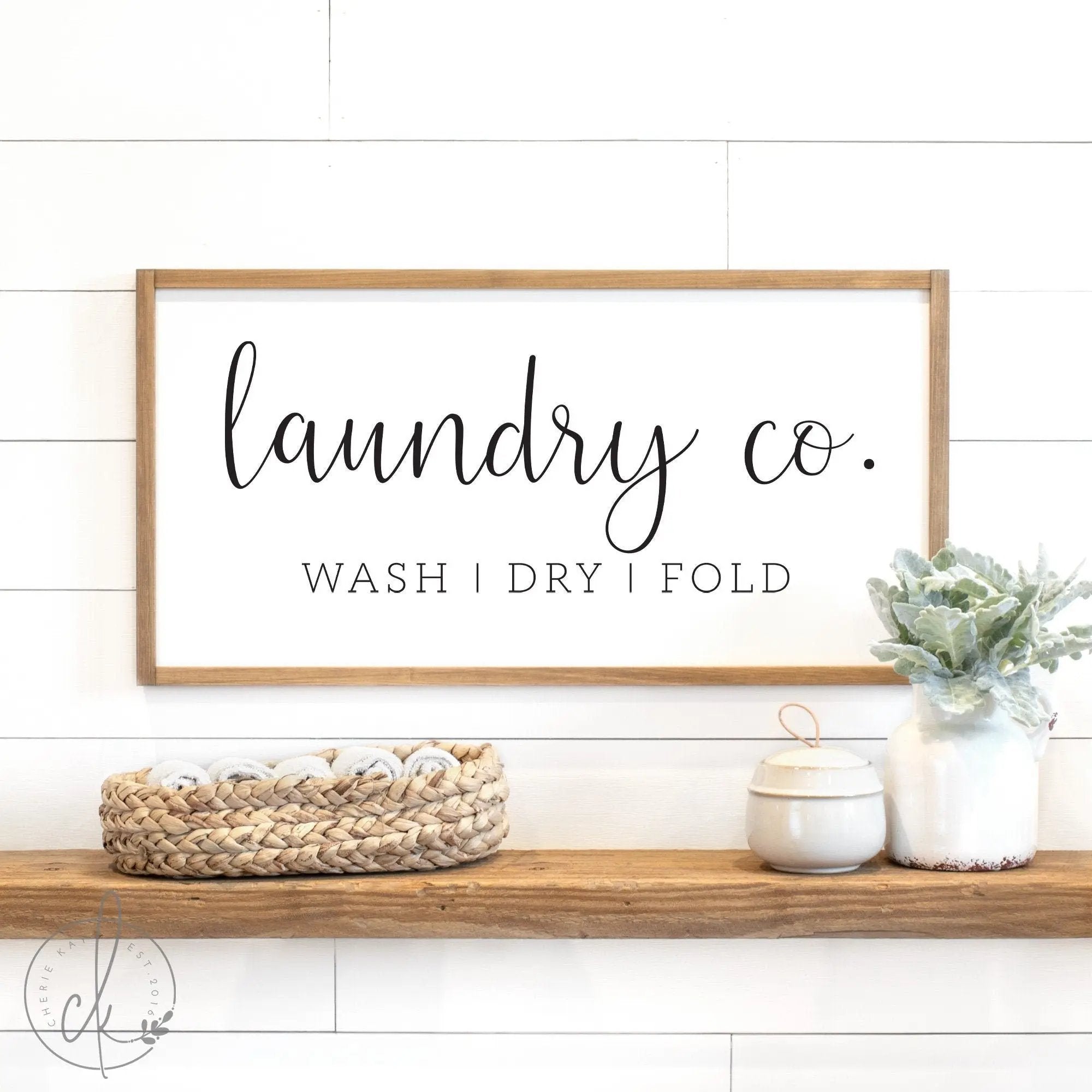 laundry sign | laundry co. sign | wash dry fold sign | laundry room sign | laundry room decor | laundry wall decor