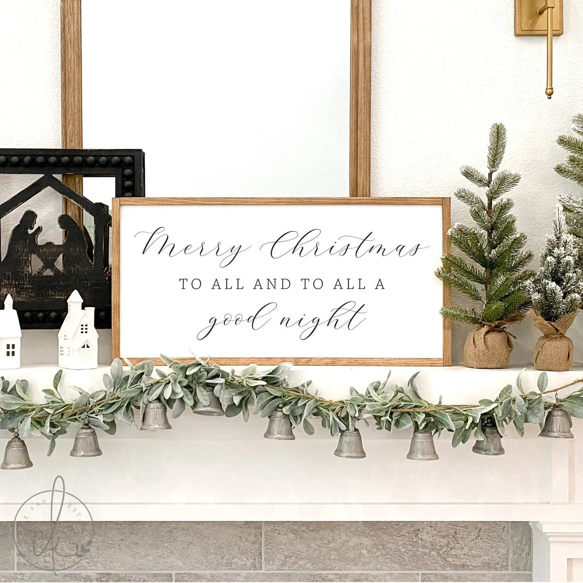Merry Christmas to all and to all a good night sign | christmas sign |  christmas wall decor | christmas home decor | wood framed sign