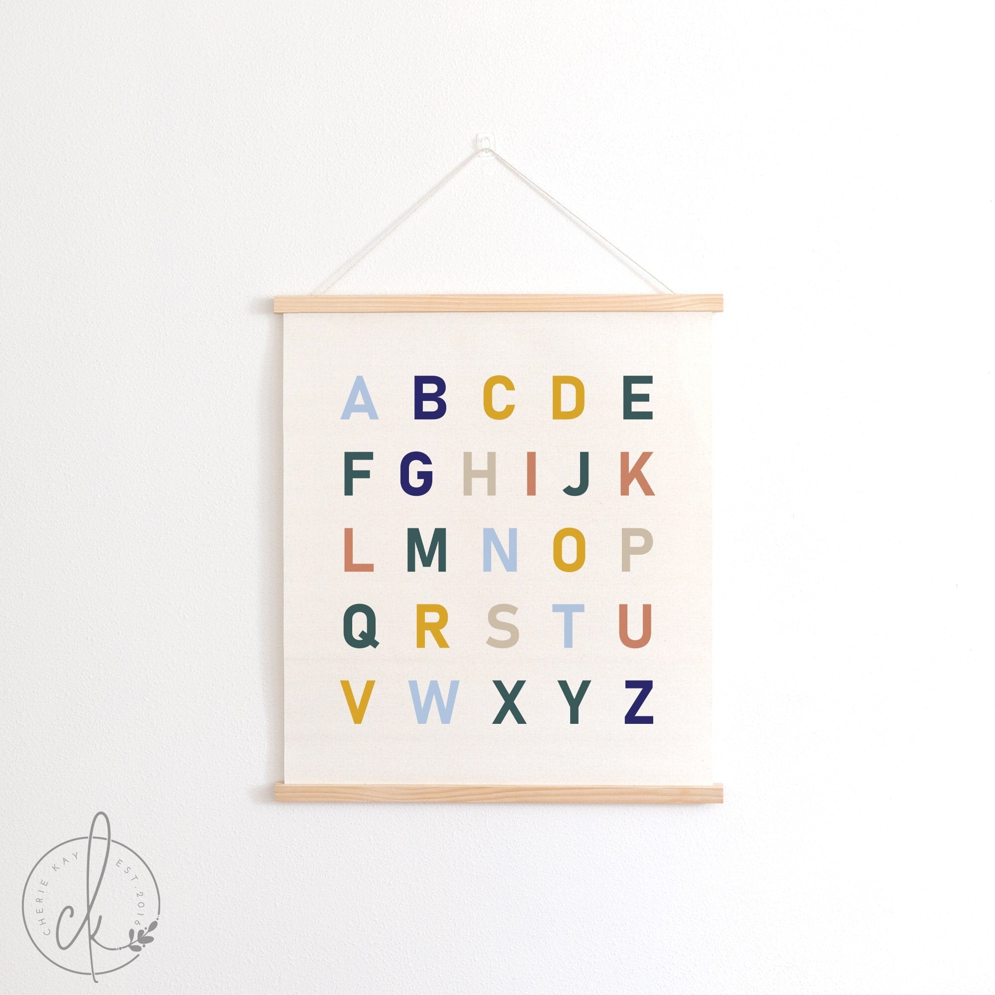 ABC sign | Alphabet Hanging Canvas | fabric wall hanging | kids room decor | playroom wall decor | classroom decor