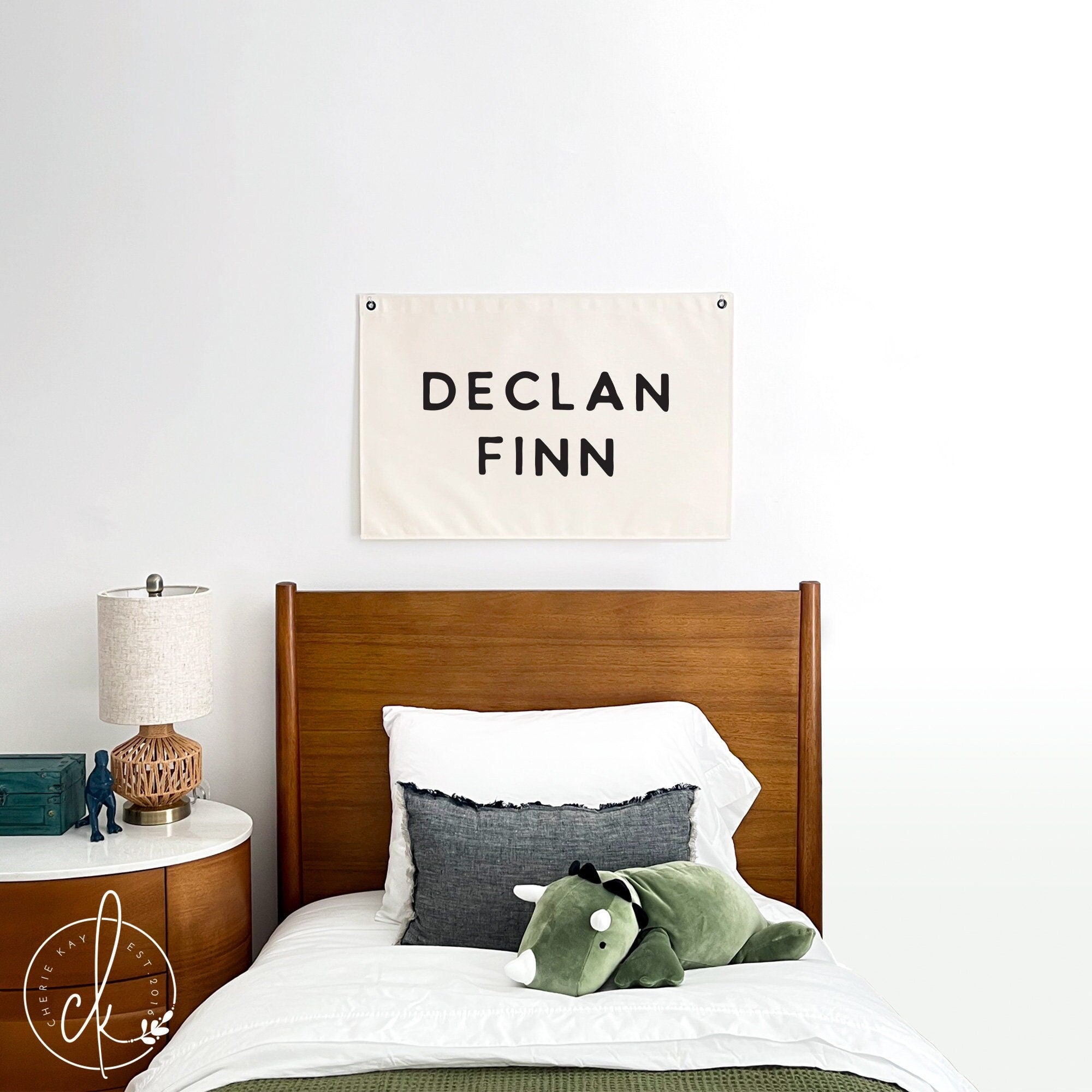 Boy Name Flag | Canvas Art | Kids Room Decor | Name Sign | Wall Hanging