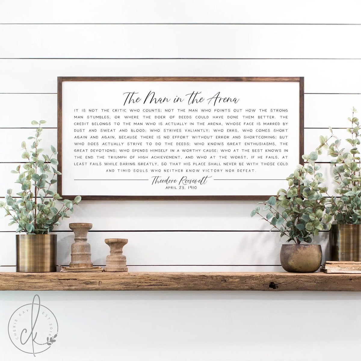 inspirational signs | The Man in the Arena sign | home decor sign | office wall decor | motivational signs | office signs