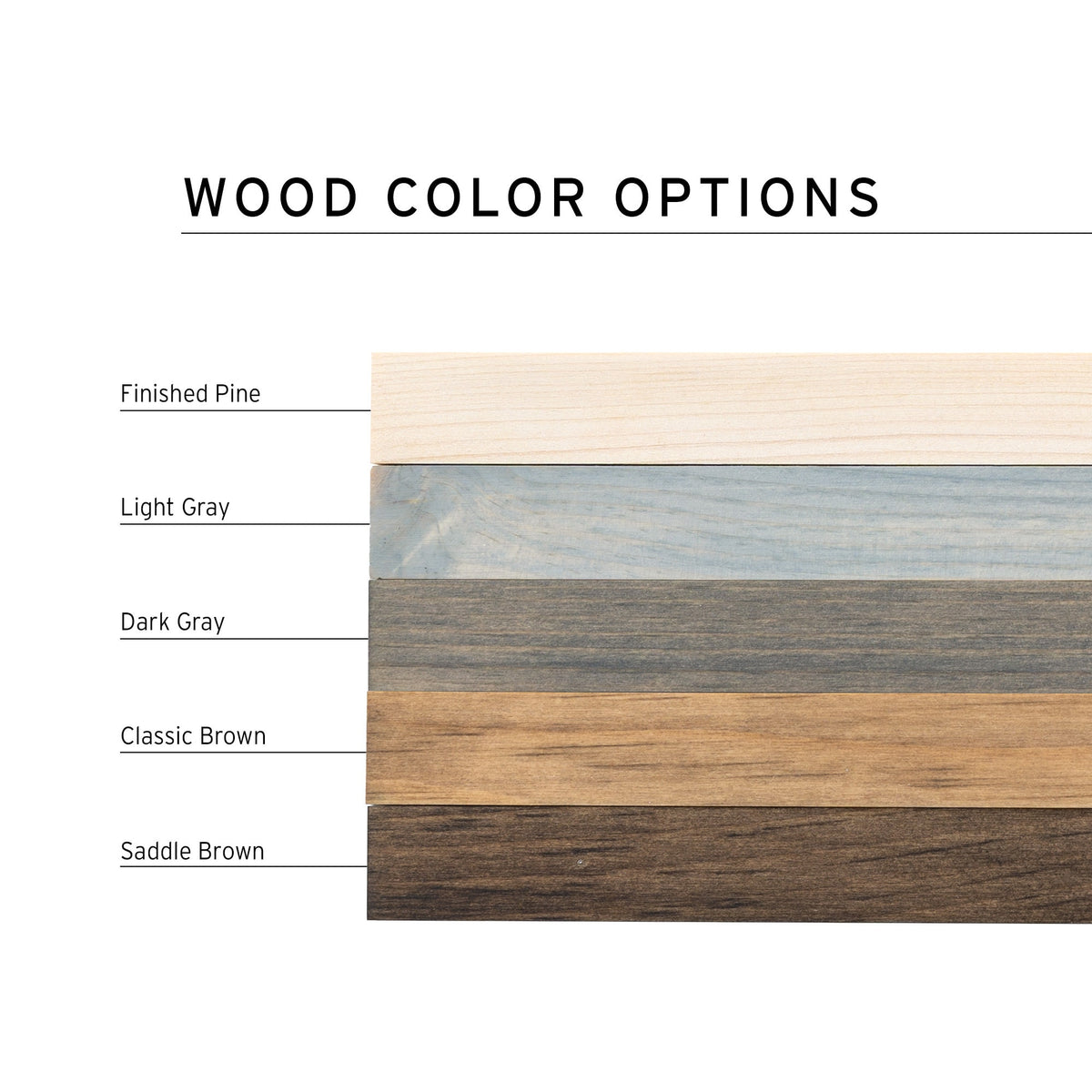 a wood color options chart for different types of wood