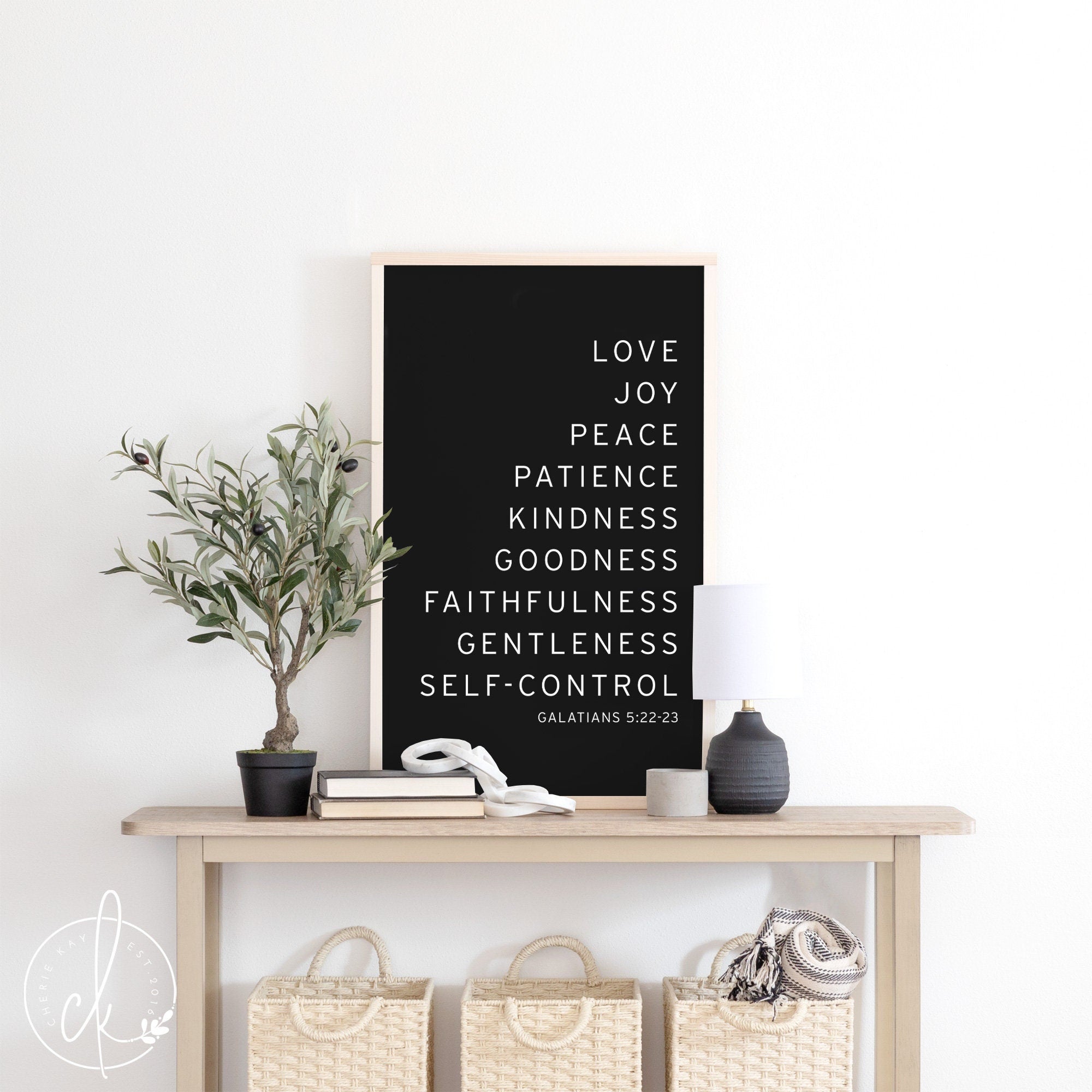 Love Joy Peace Sign | Wood Signs | Galatians 5:22-23 | Bible Verse Wall Art | Christian Art | Fruit Of The Spirit Sign