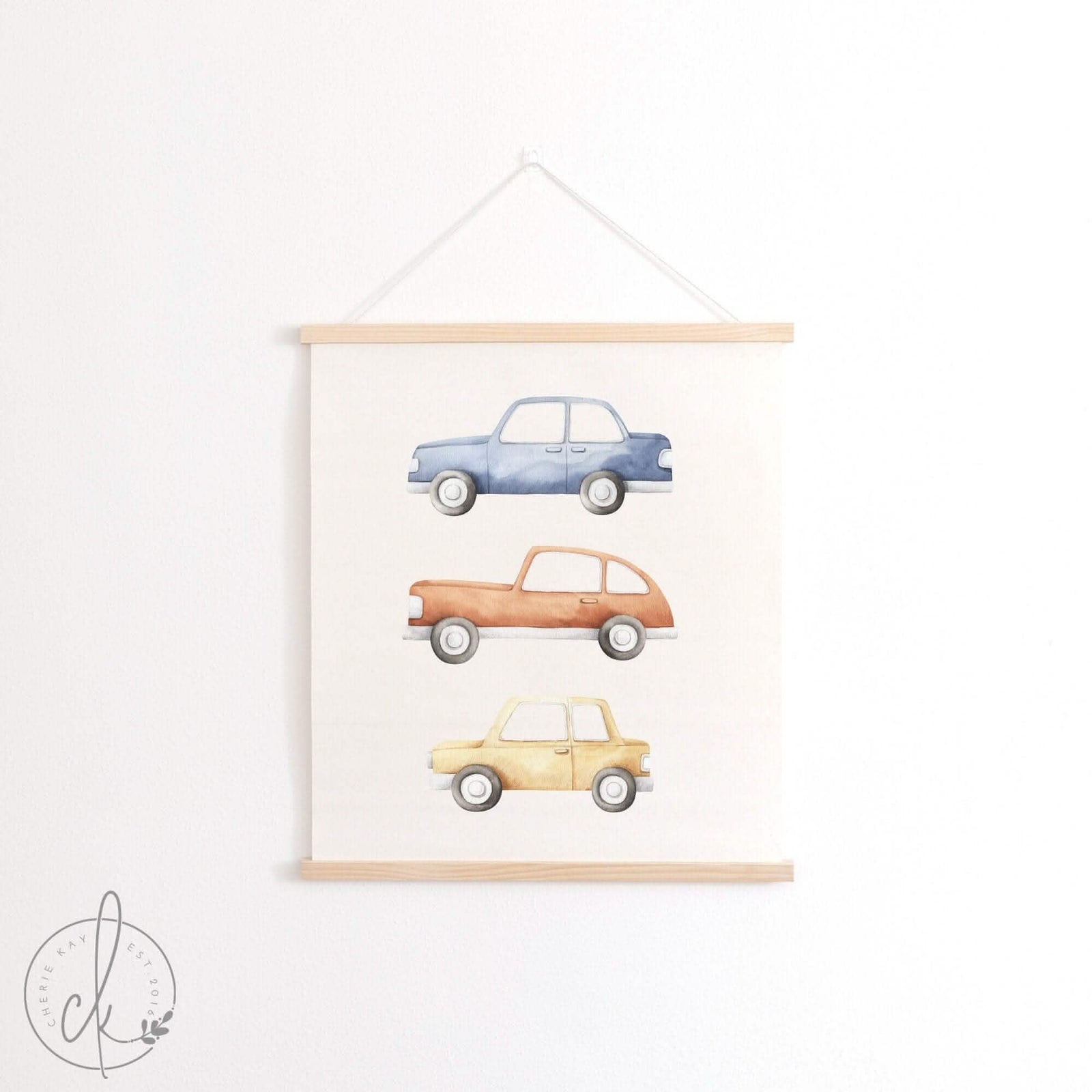 Boy Nursery Decor | Hanging Canvas | Cars Wall Decor | Fabric Wall Hanging | Kids Room Decor | Playroom Wall Decor