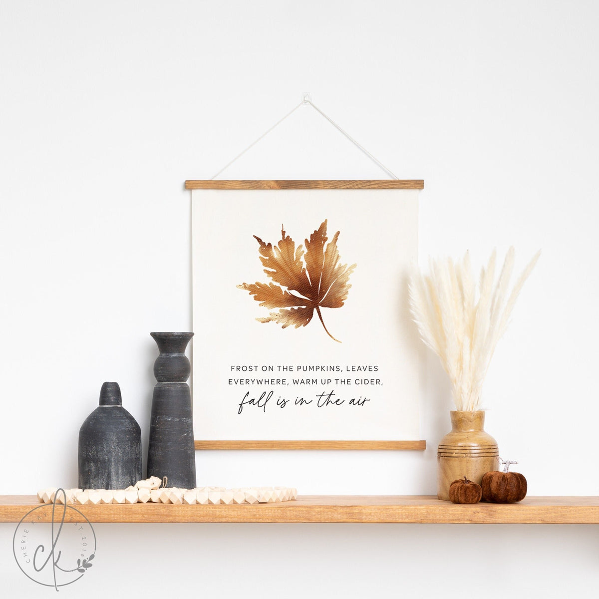 Fall Wall Decor | Frost On The Pumpkins | Fabric Wall Hanging | Living Room Wall Art | Fall Decor | Canvas Art | Fall Quote | Autumn Decor