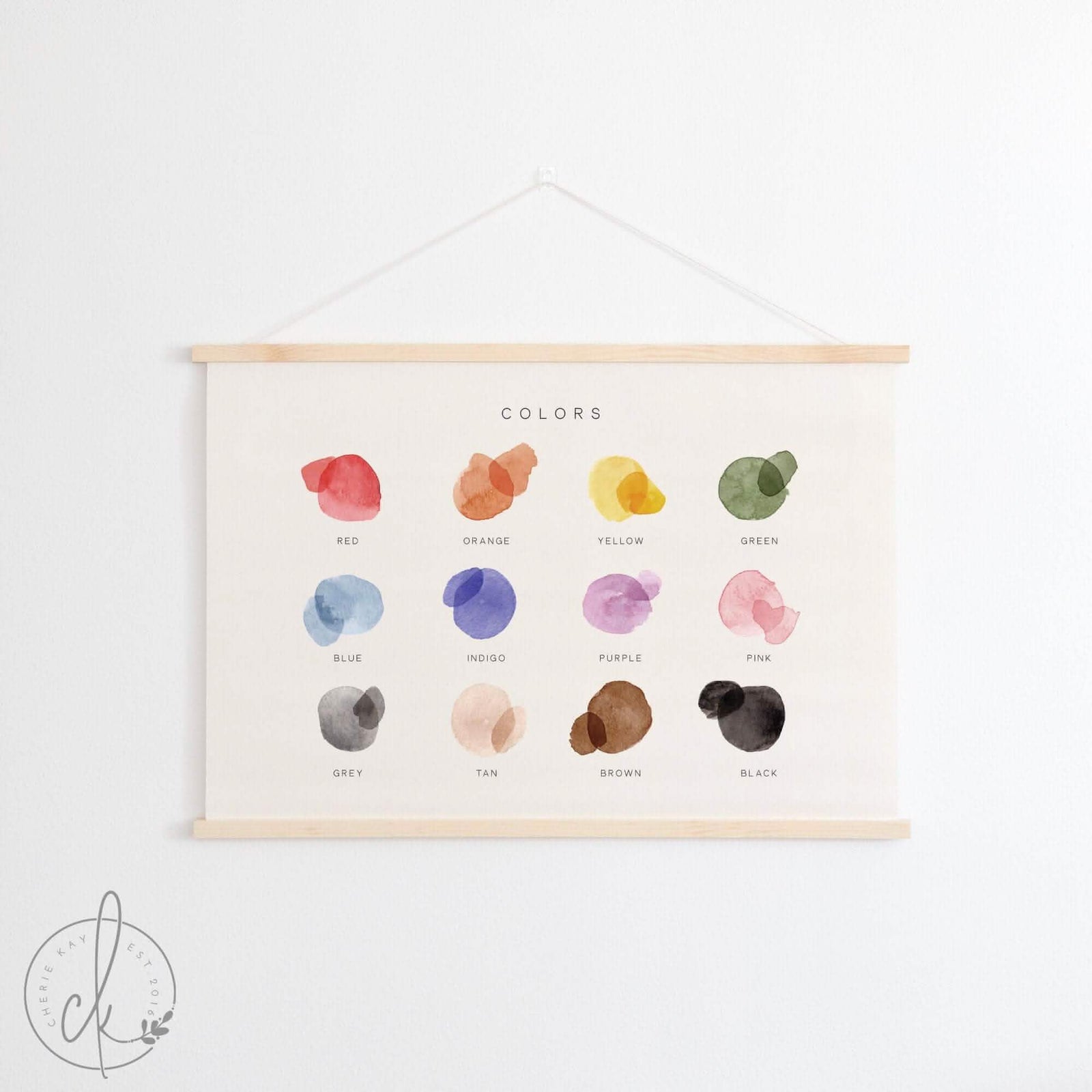 Color Chart | Wall Hanging | Educational Poster | Playroom Wall Art | Classroom Decor | Home School Decor | Kids Room Decor