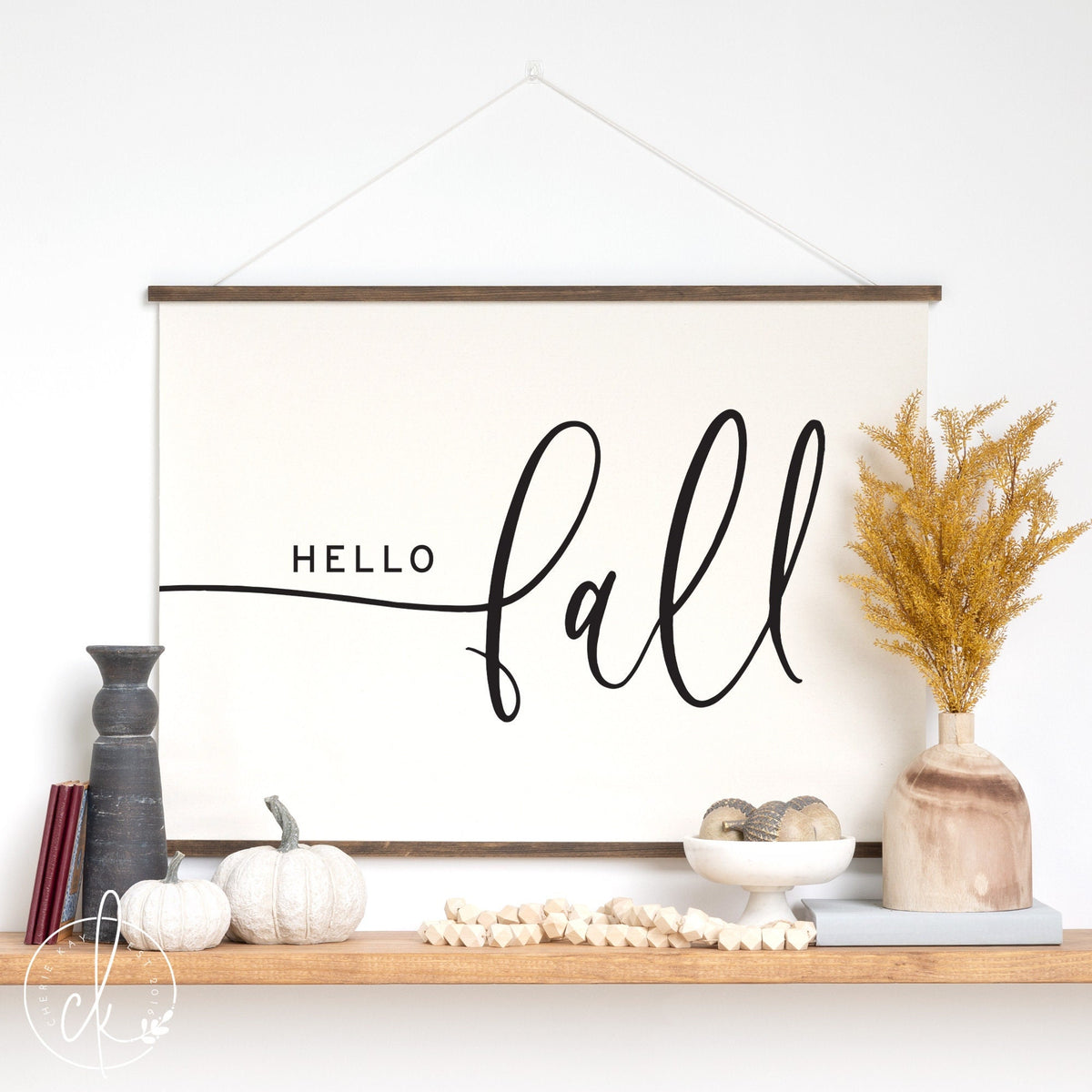 Hello Fall | Fabric Wall Hanging | Autumn Wall Decor | Entryway Decor | Living Room Decor | Thanksgiving Decor