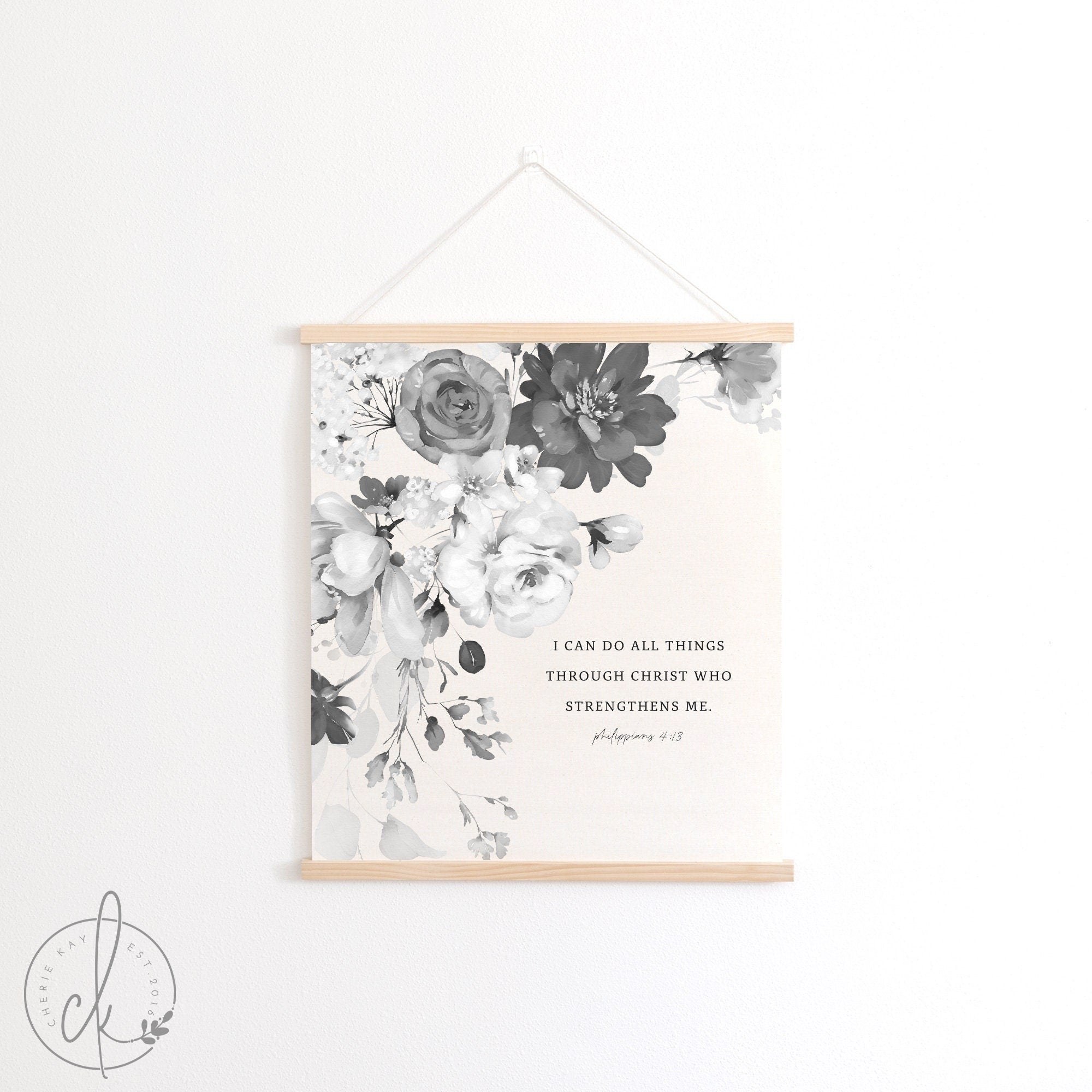 I Can Do All Things Through Christ | Canvas Wall Hanging | Philippians 4:13 | Christian Art | Bible Verse Wall Art | Scripture Wall Decor