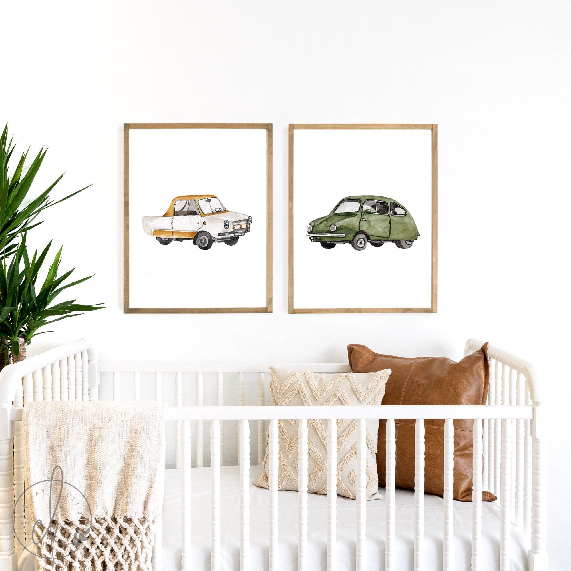 Boy Nursery Cars Art | Wood Framed Sign | Nursery Wall Decor | Nursery Wall Art | Boy Room Wall Decor