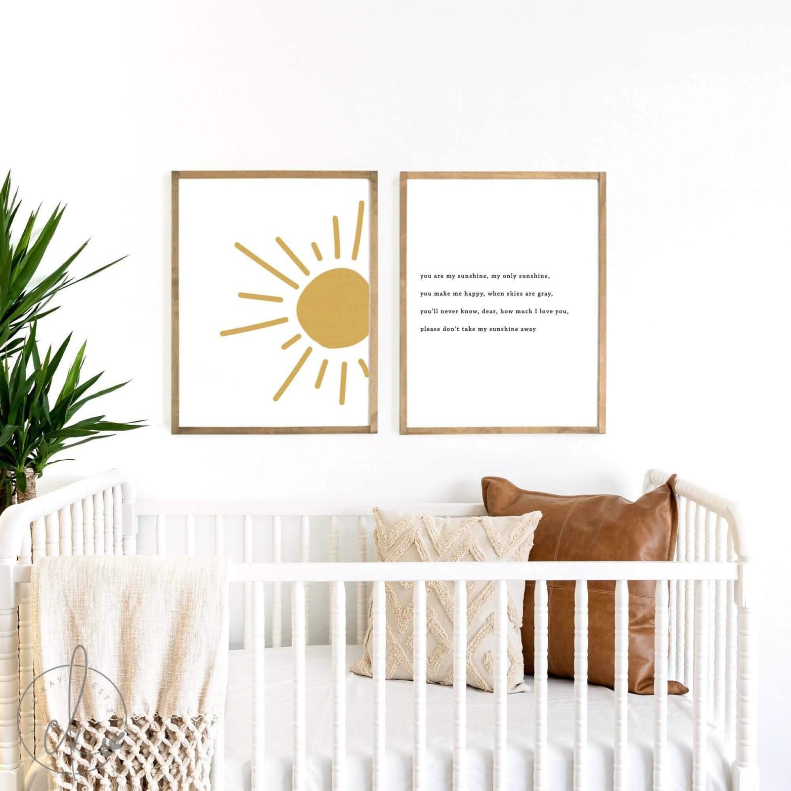 You are my sunshine signs | boho nursery wall decor | wood framed sign | boho sun print | wall decor for above crib | nursery wall art