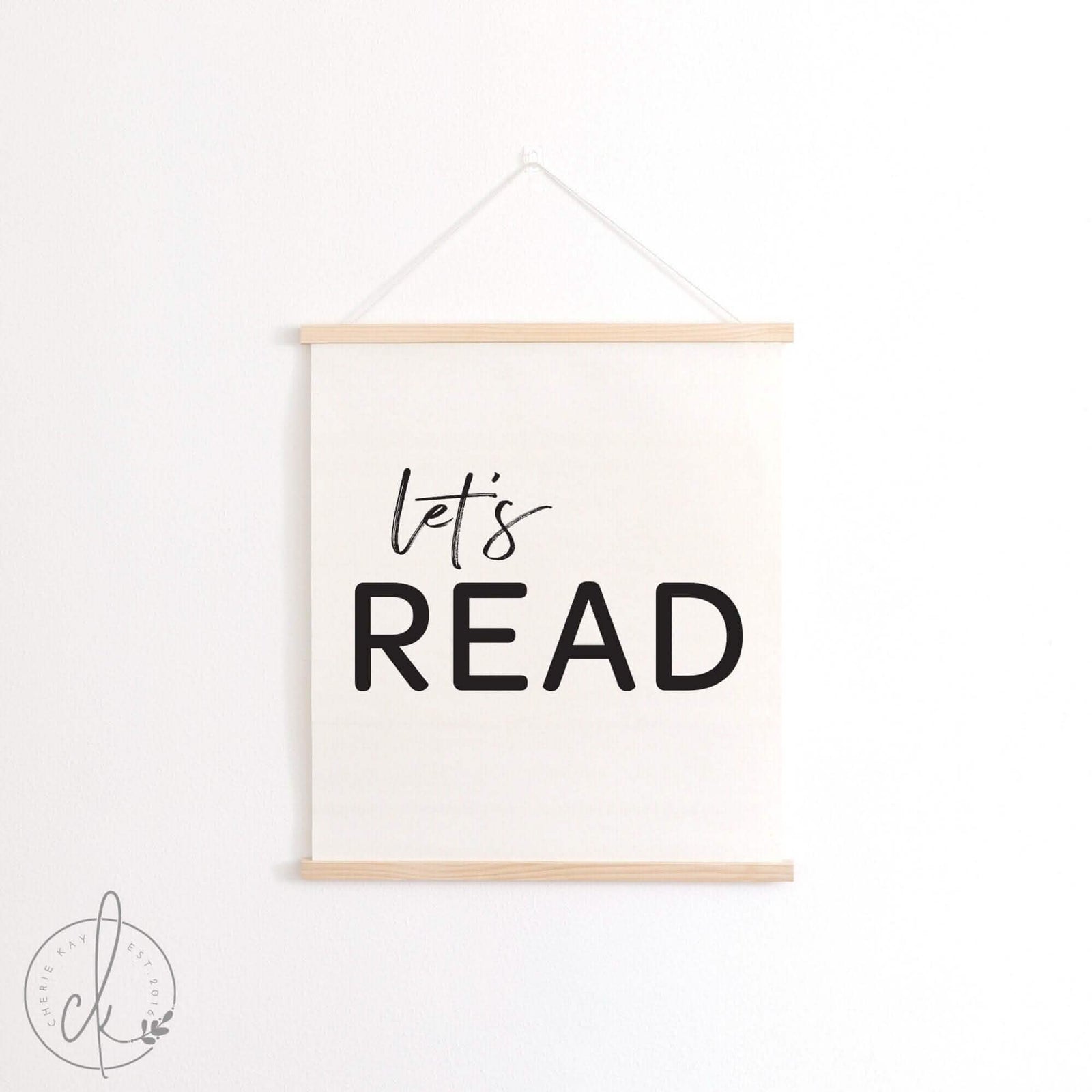 Lets Read | Hanging Canvas Sign | Kids Room Decor | Playroom Wall Decor | Classroom Decor | Home School Decor