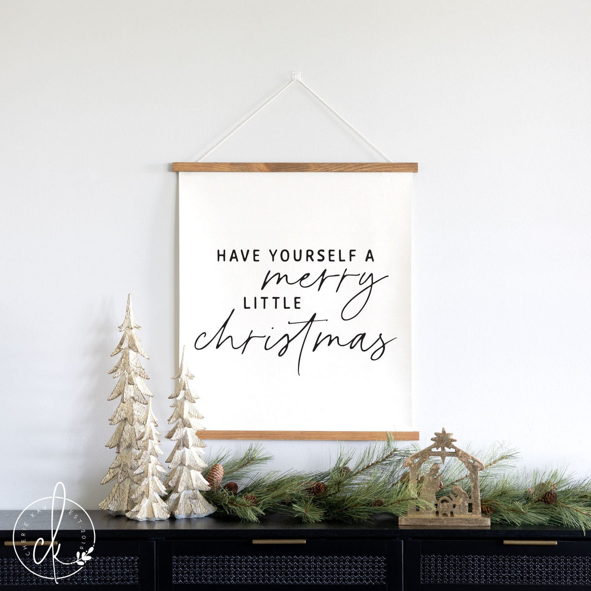 Have Yourself A Merry Little Christmas | Fabric Wall Hanging | Christmas Wall Art | Christmas Wall Decor | Holiday Decor