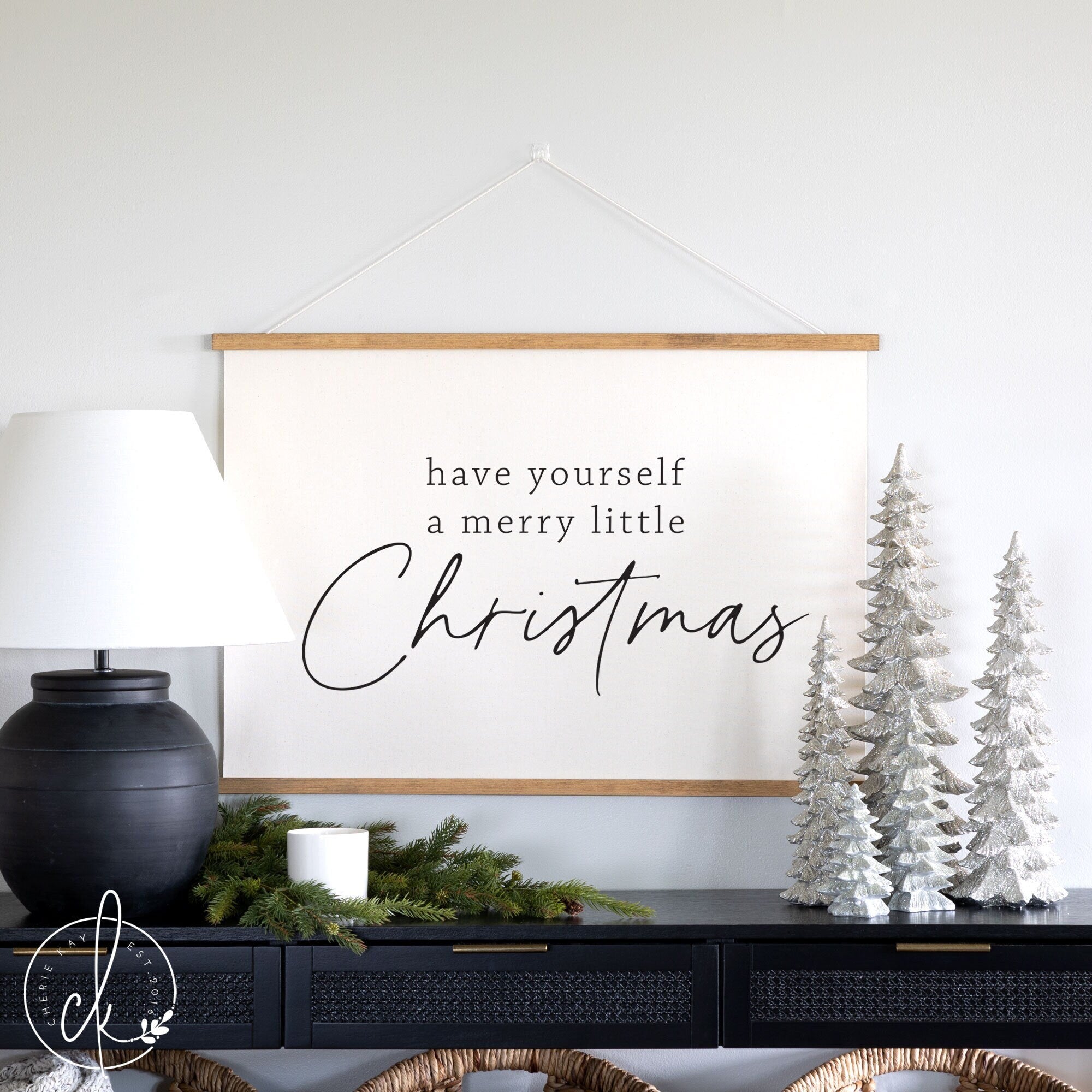 Have Yourself A Merry Little Christmas | Wall Hanging | Christmas Wall Decor | Canvas Art | Farmhouse Christmas | Holiday Wall Art