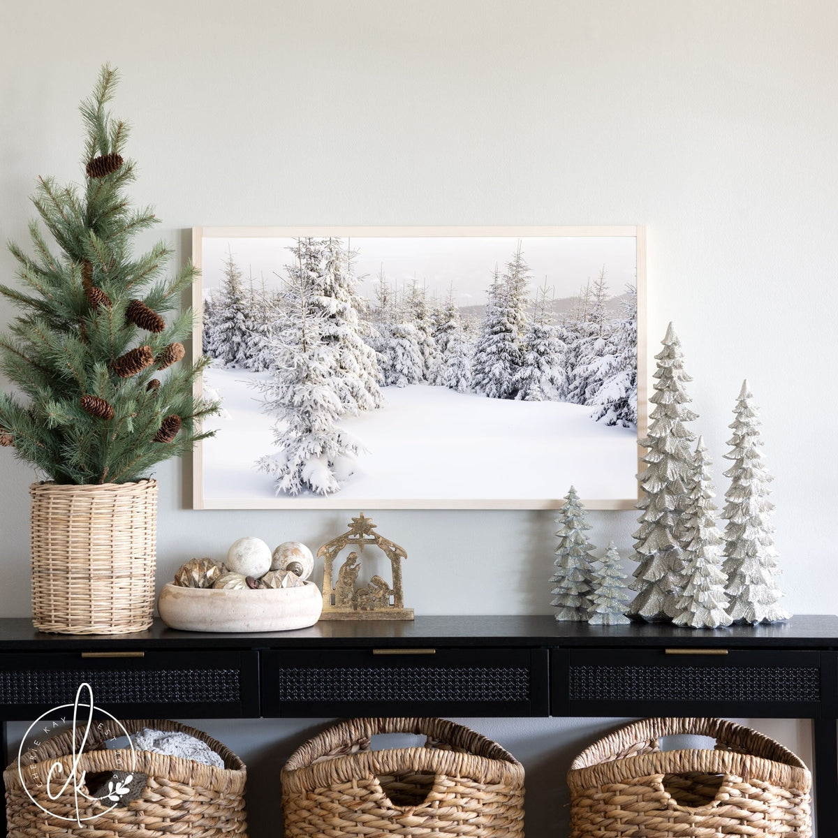 Winter Wonderland Art | Winter Landscape Art | Framed Wall Art | Wooden Signs | Living Room Wall Decor | Christmas Wall Decor | Cherie Kay Signs