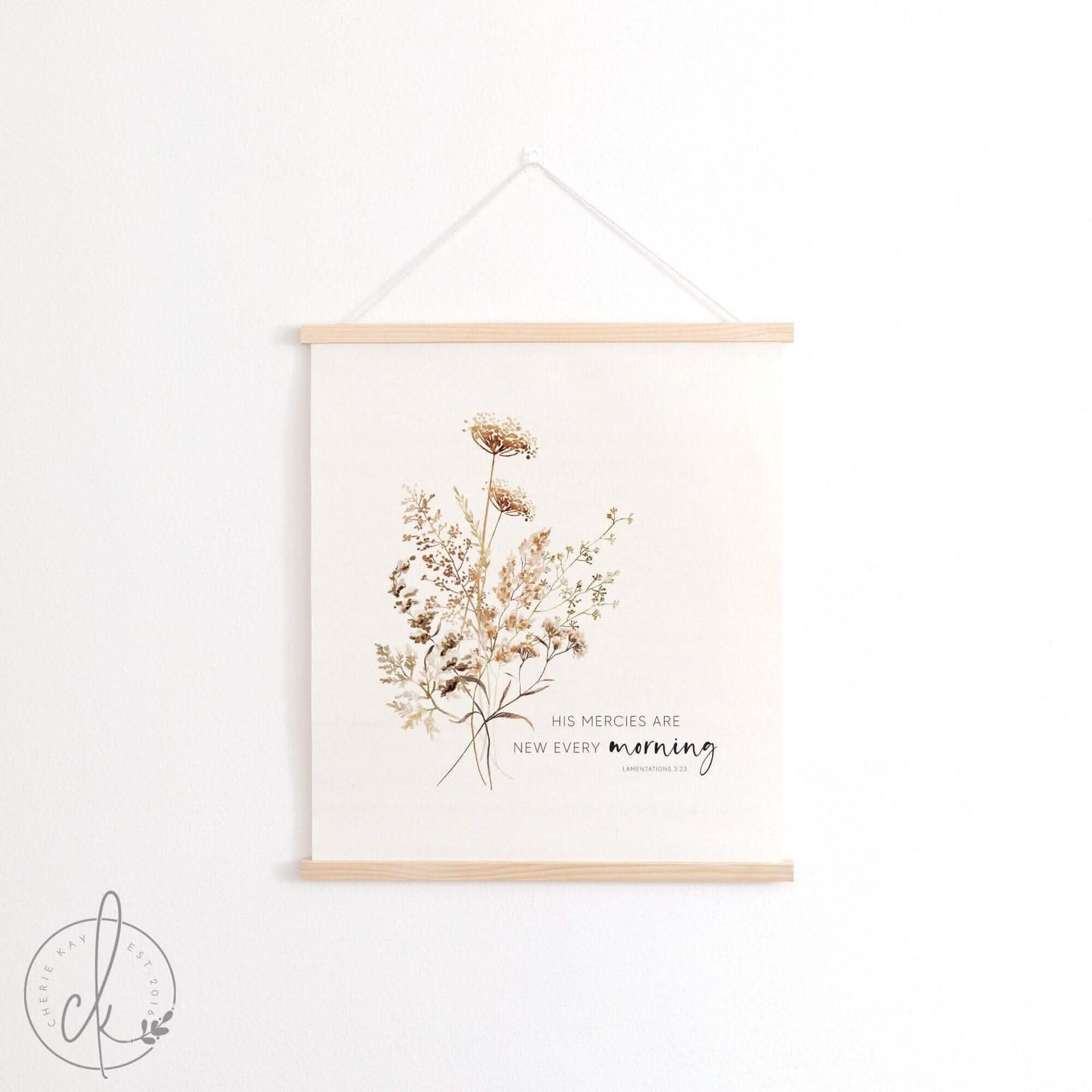 His Mercies Are New Every Morning | Fabric Wall Hanging | Lamentations 3:23 | Canvas Wall Art | Bible Verse Wall Art | Christian Wall Art