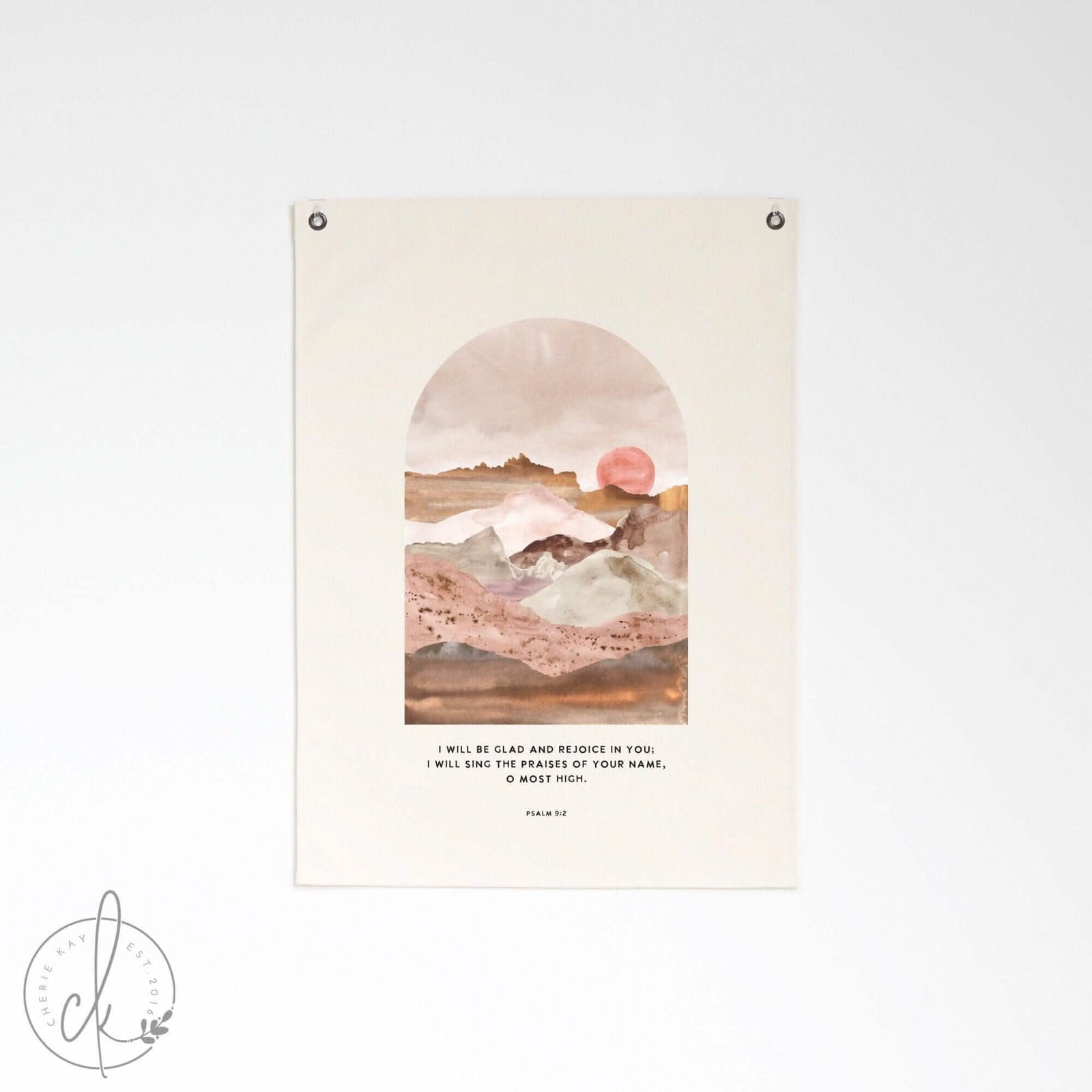 I Will Be Glad And Rejoice | Canvas Flag | Scripture Wall Decor | Bible Verse Wall Art | Scripture Canvas Banner | Psalm 9:2 |Christian Art