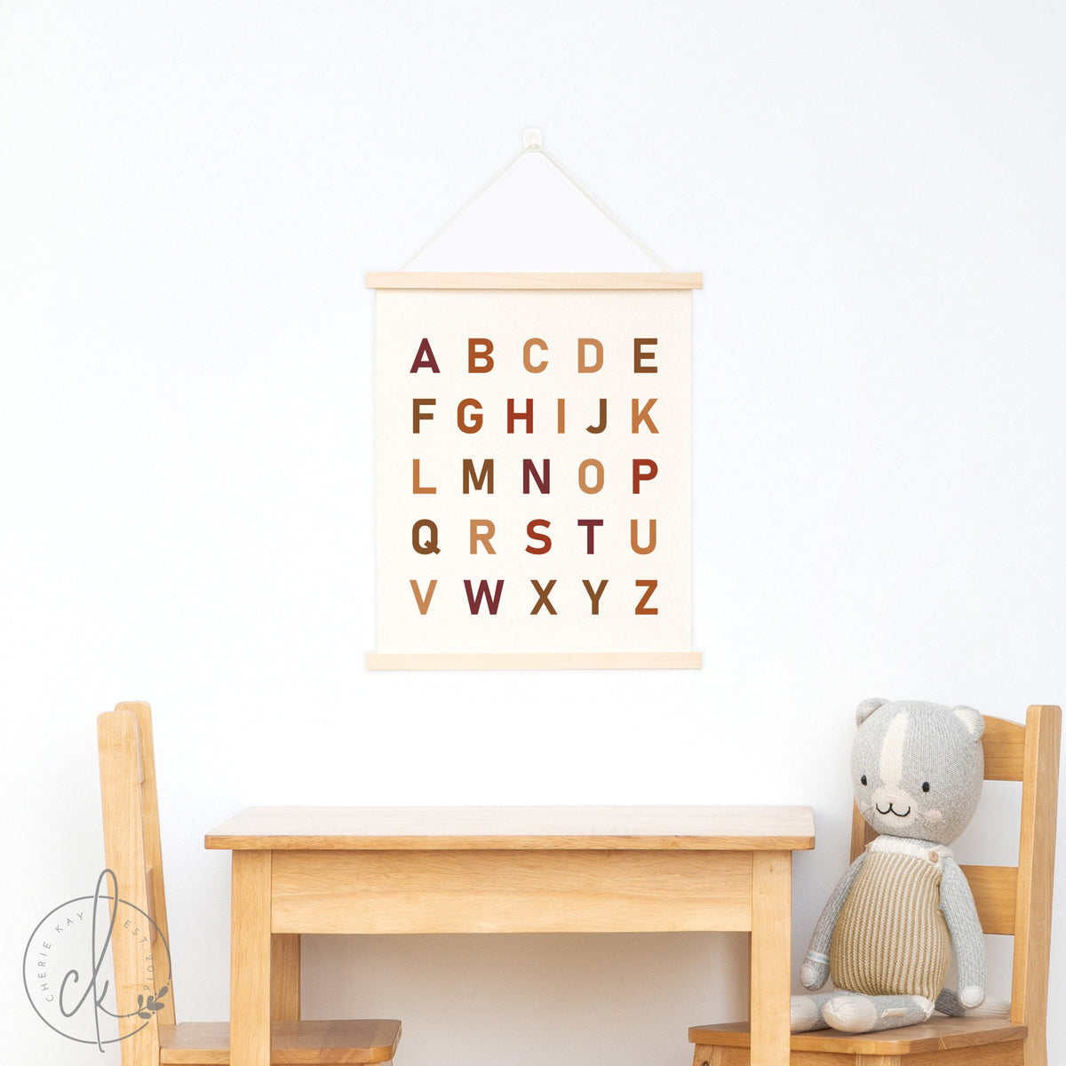 ABC sign | Alphabet Canvas | Fabric Wall Hanging | Kids Room Decor | Playroom Wall Decor | Classroom Decor | Homeschool Decor