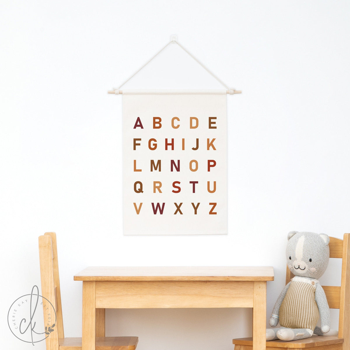 Boho Alphabet Canvas | Fabric Wall Hanging | Kids Room Decor | Playroom Wall Decor | Classroom Decor | Home School Decor