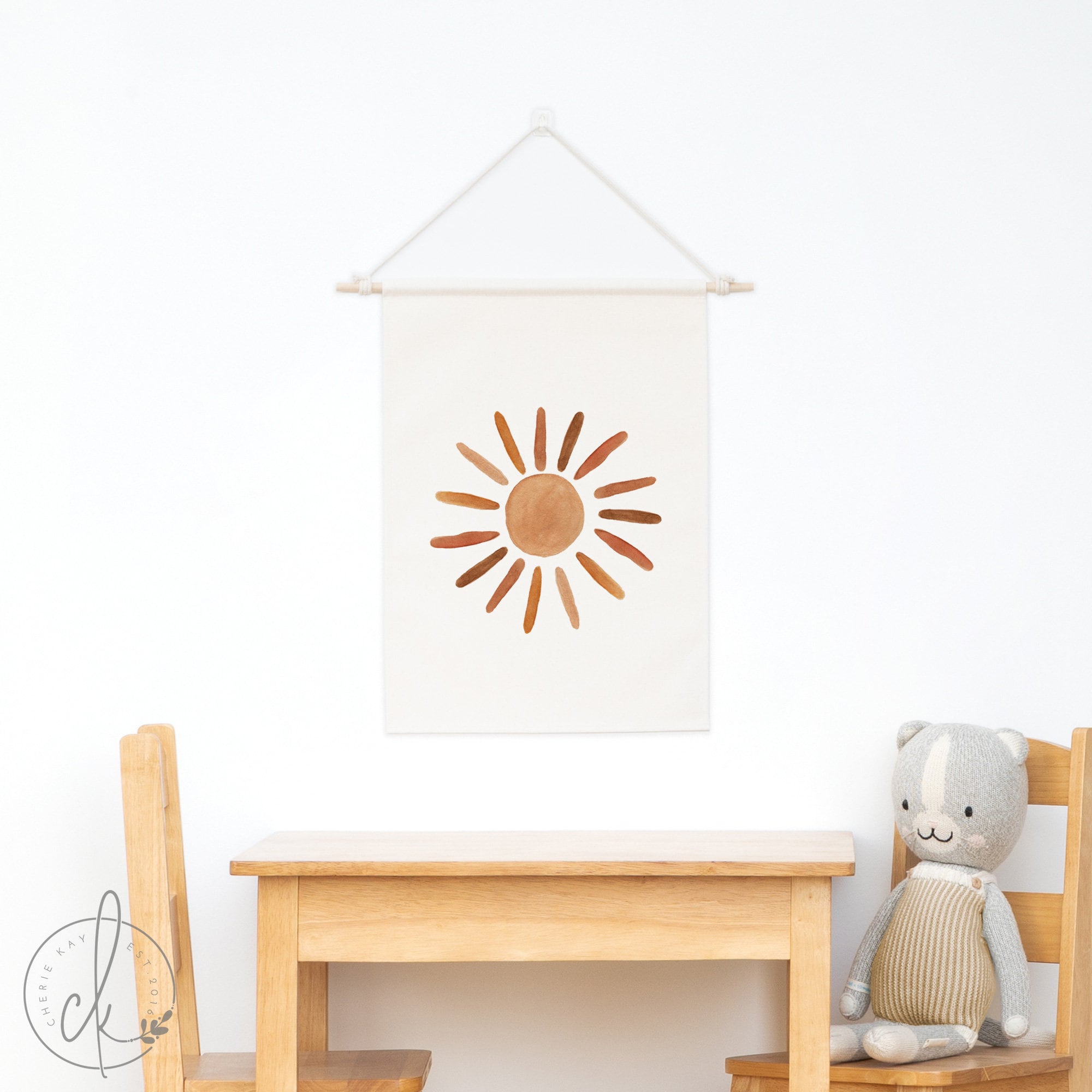 Boho Sun | Canvas Wall Hanging | Kids Room Decor | Playroom Wall Decor | Boho Wall Art | Nursery Wall Art