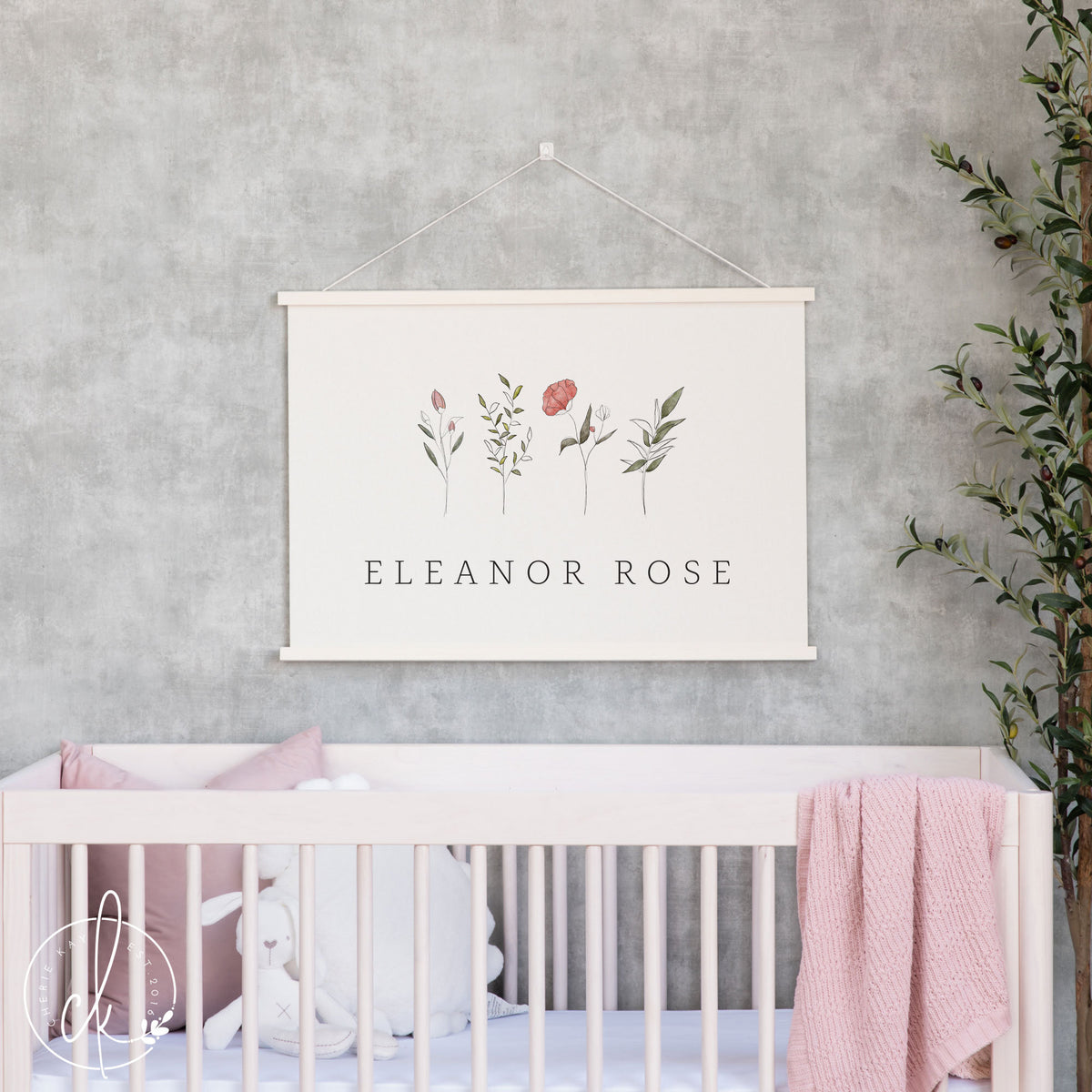 Custom Baby Name | Fabric Wall Hanging | Personalized Baby Gift | Nursery Decor | Nursery Wall Art