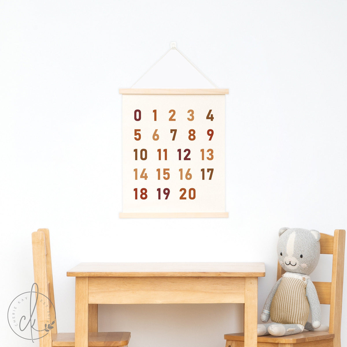 Boho 123 Sign | Numbers Canvas | Fabric Wall Hanging | Kids Room Decor | Playroom Wall Decor | Classroom Decor | Homeschool Decor