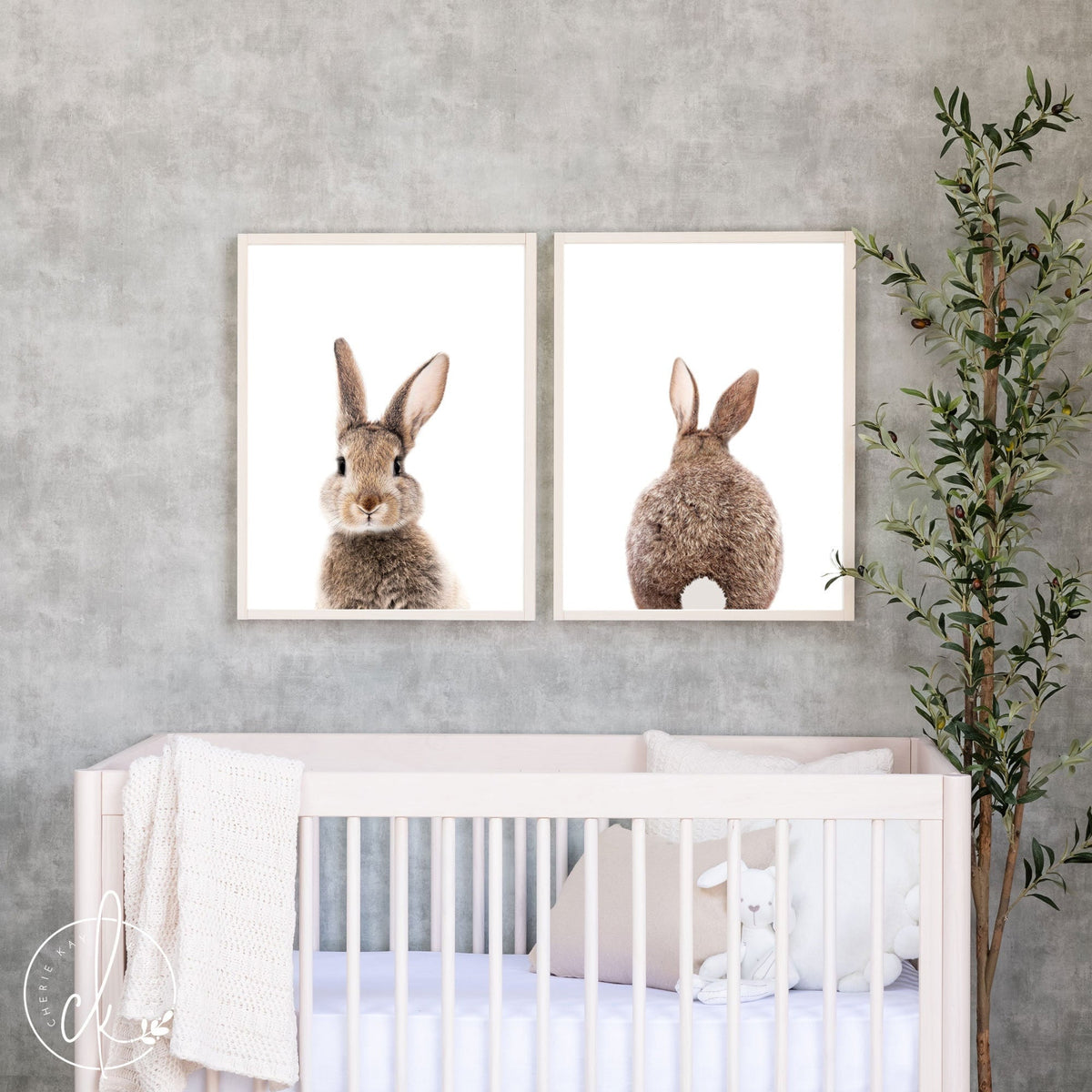 Bunny Nursery Framed Wall Art | Nursery Wall Decor | Wall Decor For Above Crib | Woodland Nursery | Baby Shower Gift