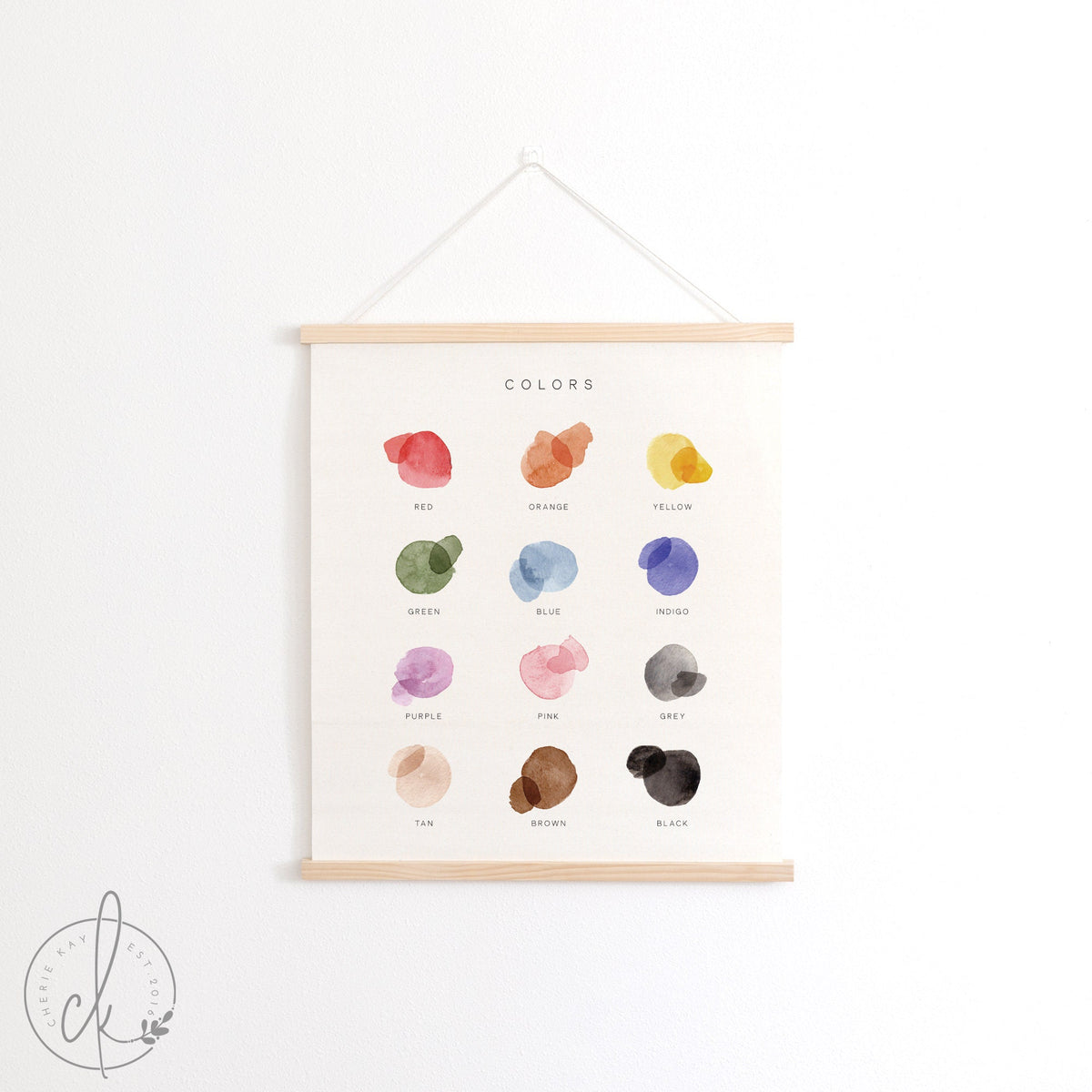 Color Chart | Hanging Canvas | Kids Room Decor | Playroom Wall Decor | Classroom Decor | Home School Decor
