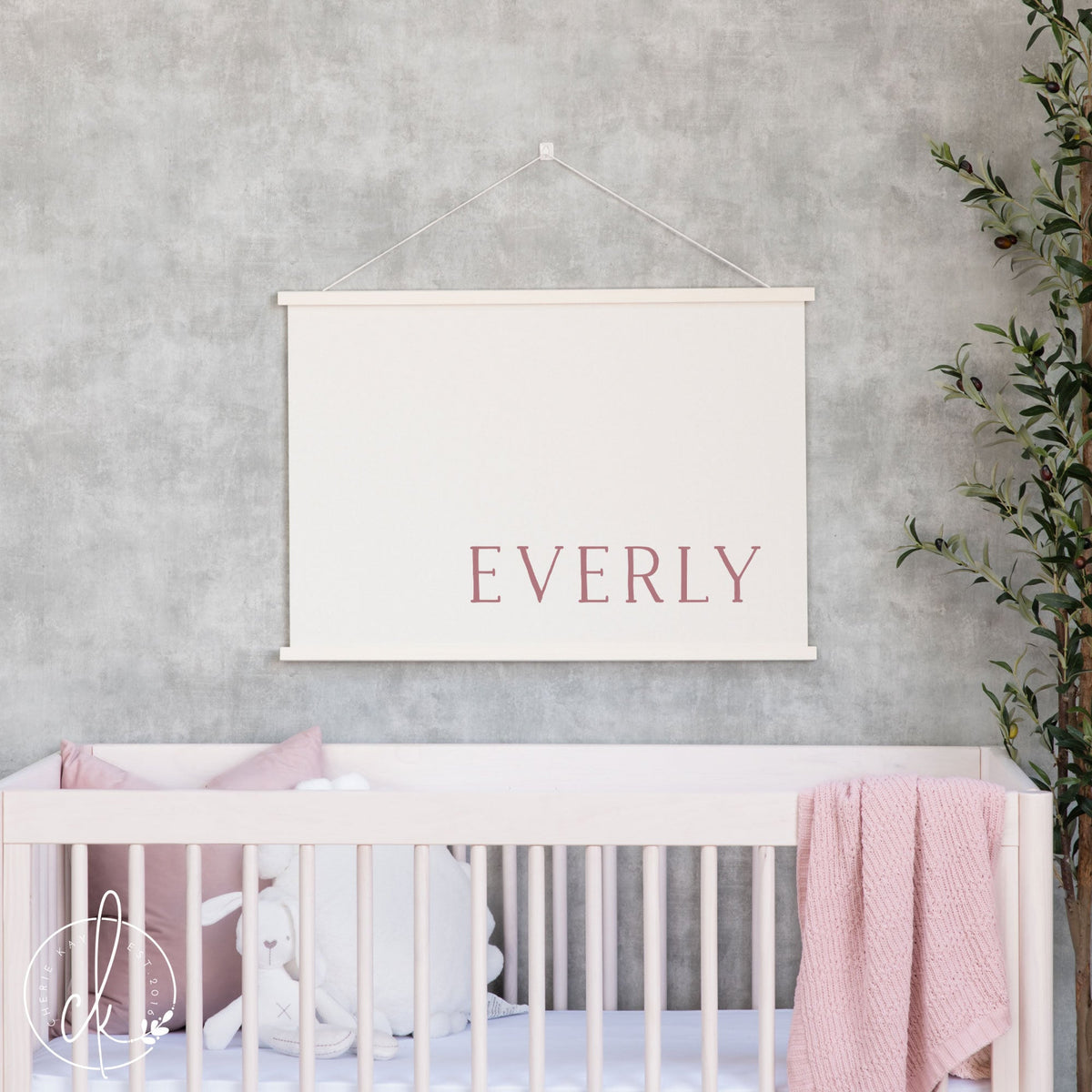Personalized Baby Name | Fabric Wall Hanging | Personalized Baby Gift | New Baby Gift | Nursery Wall Decor | Everly