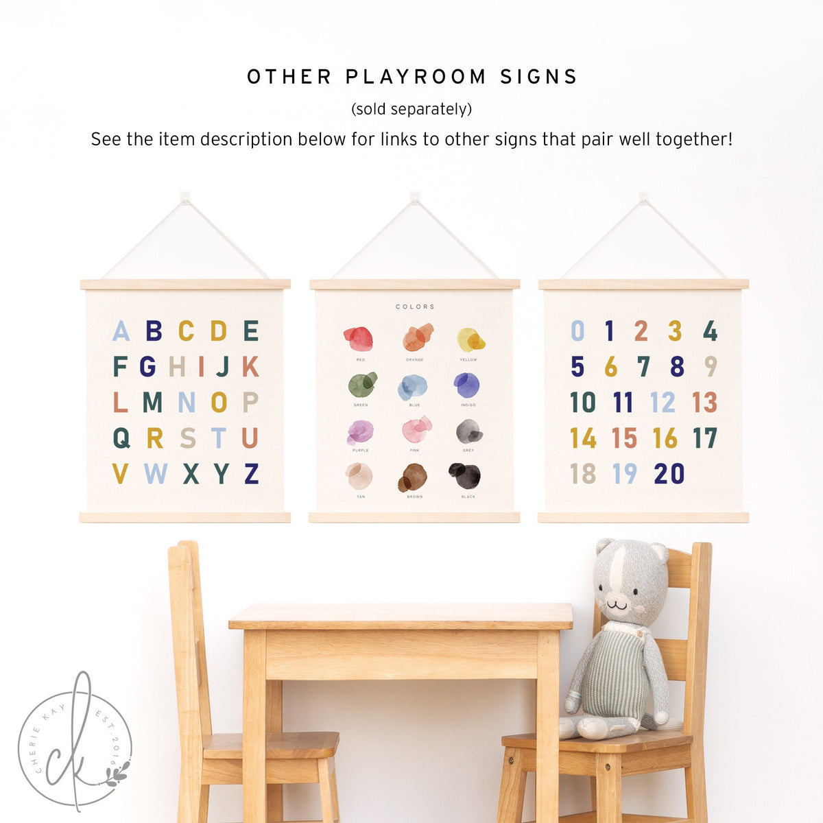 Color Chart | Hanging Canvas | Kids Room Decor | Playroom Wall Decor | Classroom Decor | Homeschool Decor