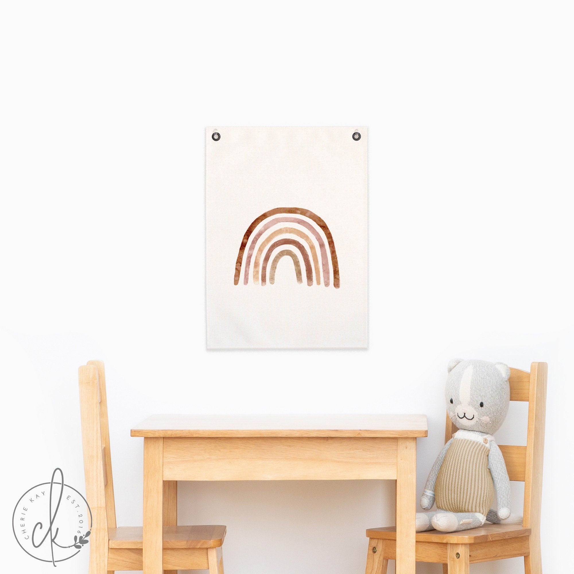 Boho Rainbow | Nursery Wall Art | Canvas Flag | Nursery Decor | Playroom Decor | Kids Room Decor | Art For Kids