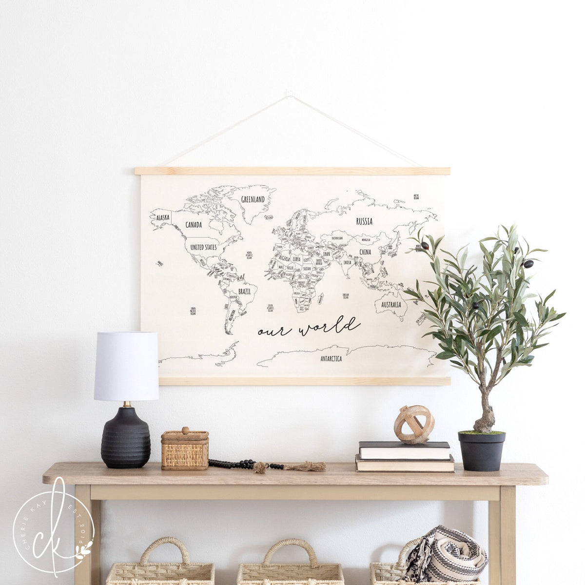 World Map | Wall Decor | Travel Decor | Homeschool Decor | Classroom Decor | Living Room Decor