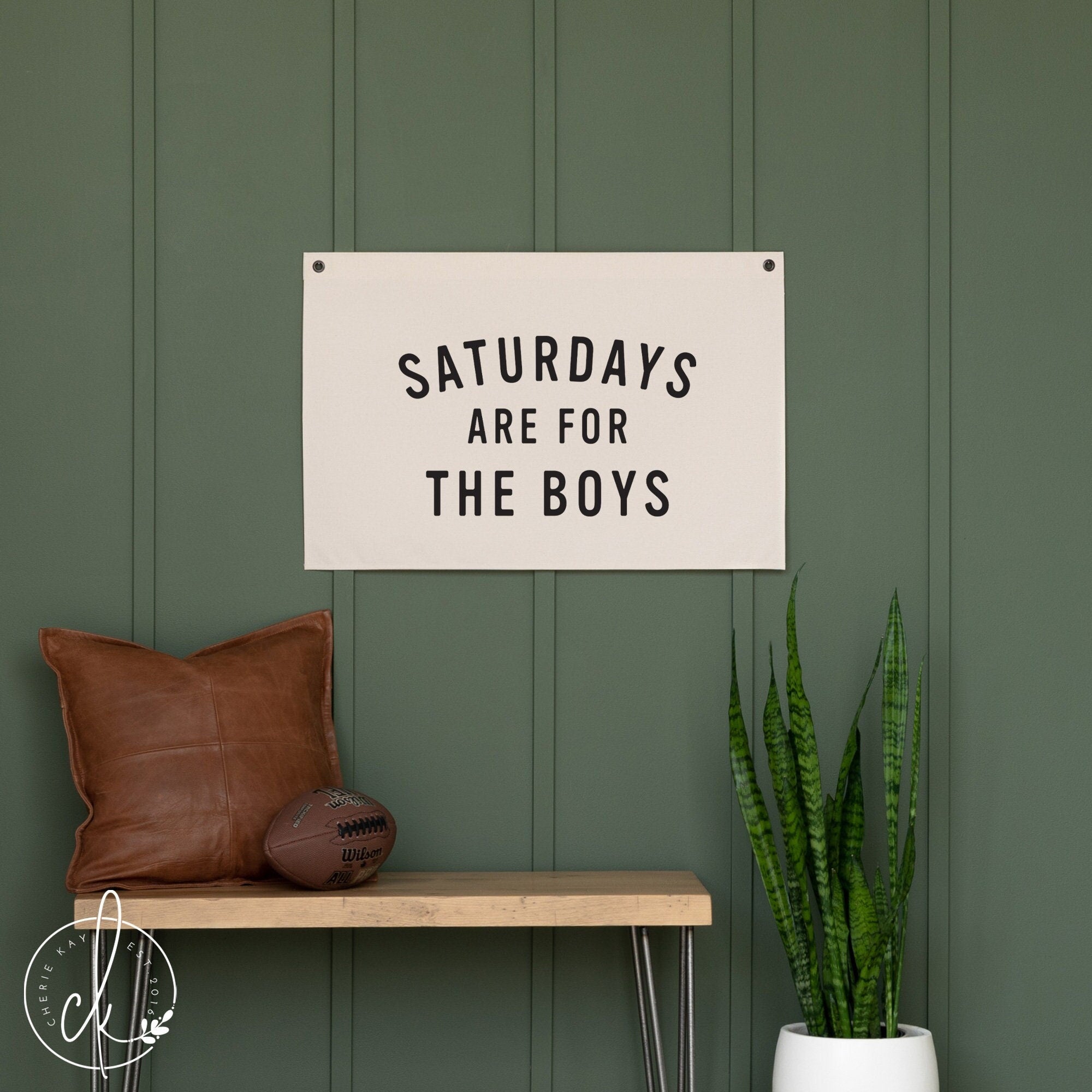 Saturdays Are For The Boys | Canvas Flag | Boy Room Wall Decor | Boys Bedroom Decor | Kids Room Wall Decor