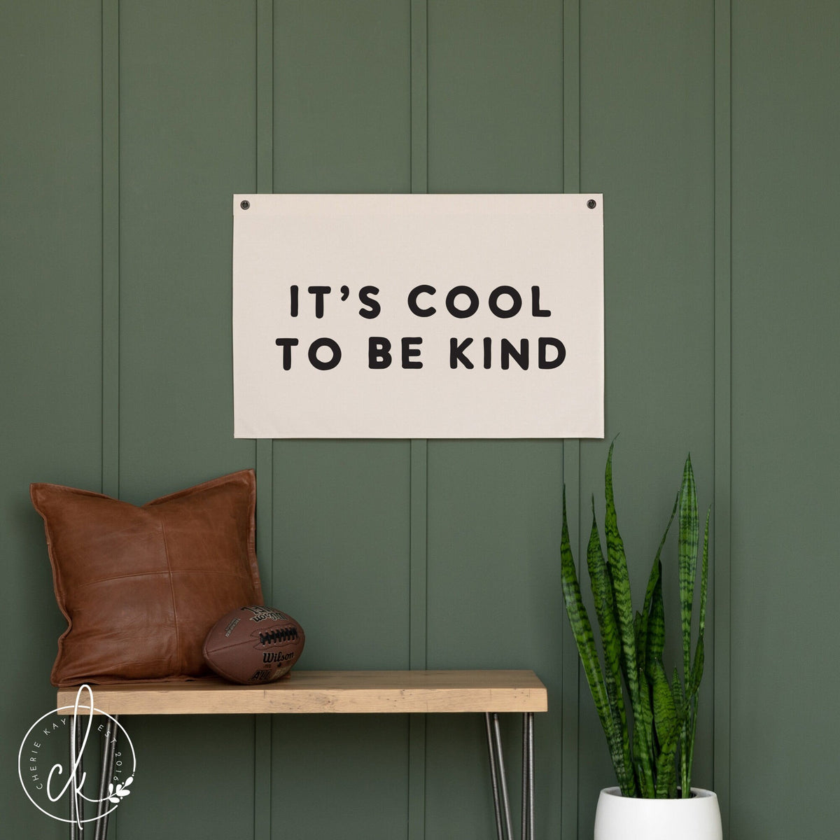 It&#39;s Cool To Be Kind Canvas Flag | Kids Room Wall Decor  | Playroom Wall Decor | Nursery Decor | Classroom Decor