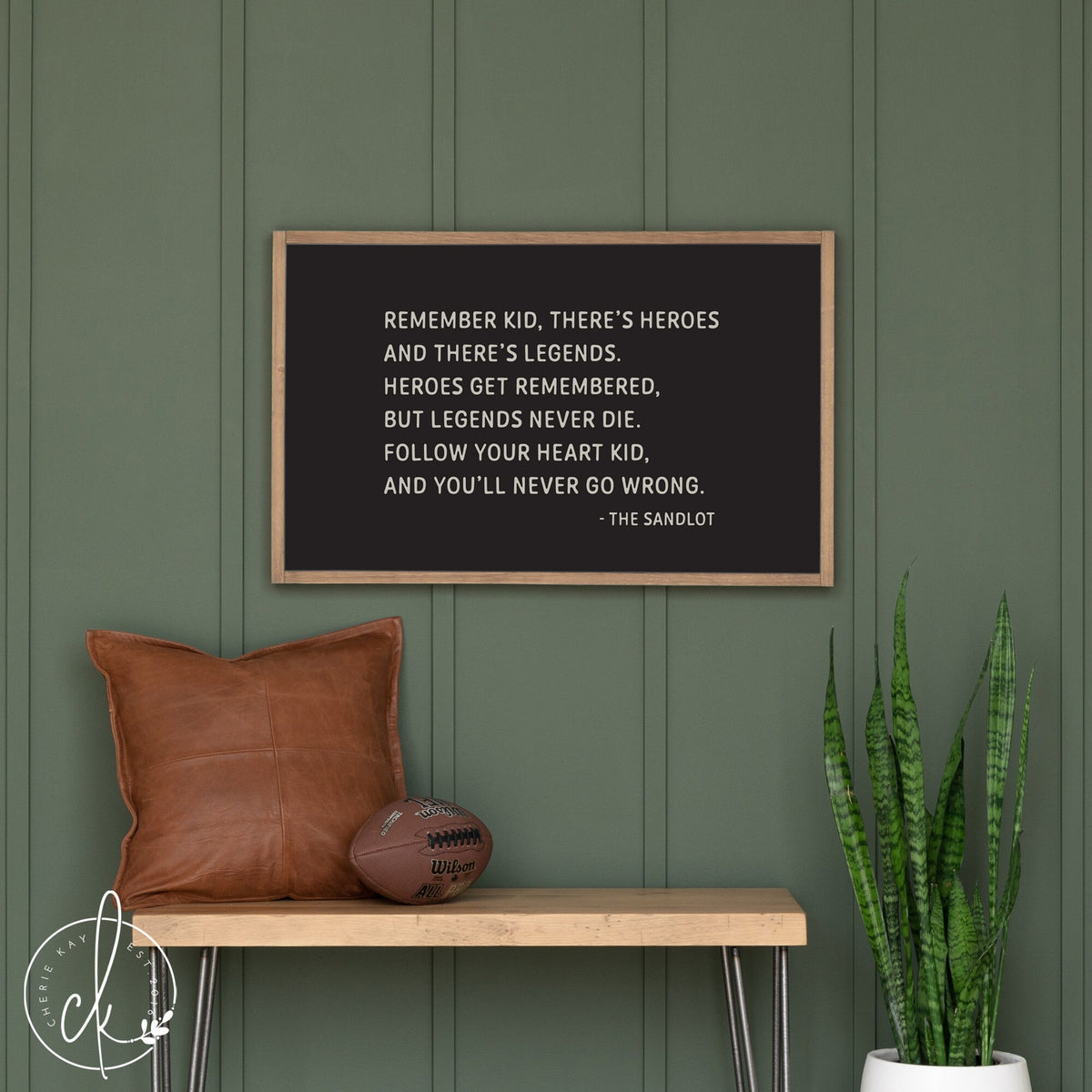 Heroes Get Remembered But Legends Never Die | Sandlot Quote | Wood Sign | Boys Room Decor | Kids Room Wall Art