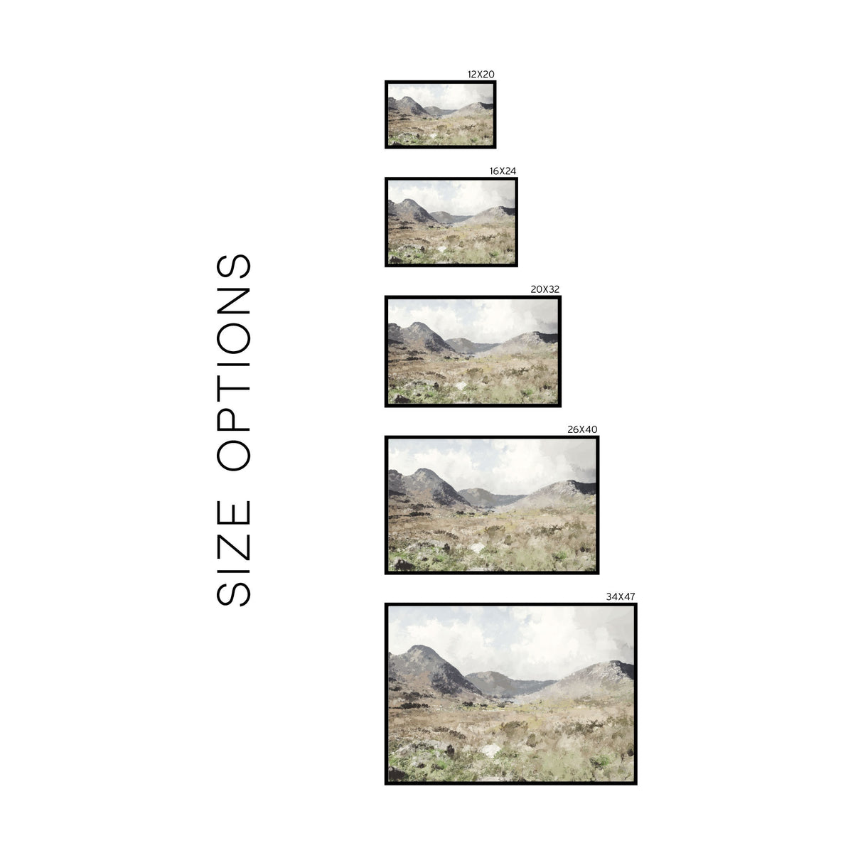 mountain wall art | mountain landscape art | framed wall art | Mountain View | W21