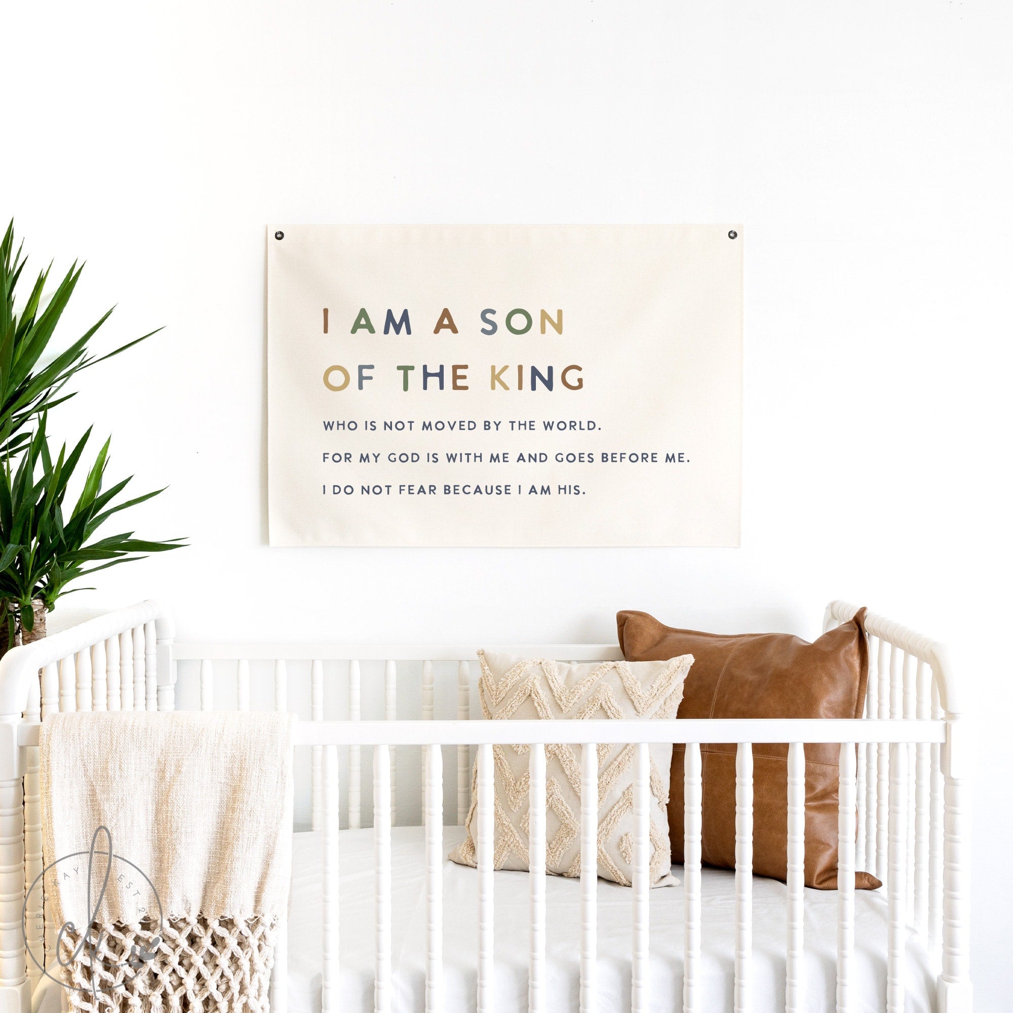 I Am A Son Of The King | Canvas Flag For Nursery | Wall Art Canvas | Wall Hanging | Kids Room Decor | Nursery Wall Decor