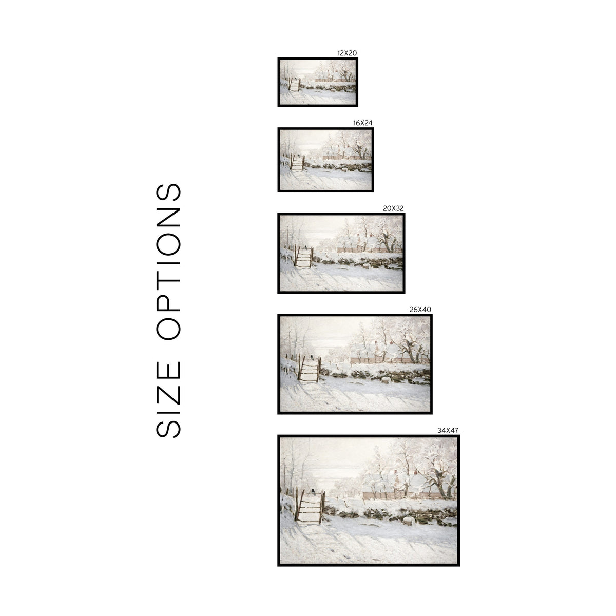 Winter Landscape Painting | Snowy Landscape | Framed Wall Art | Winter Home Decor | Winter Wonderland | W61
